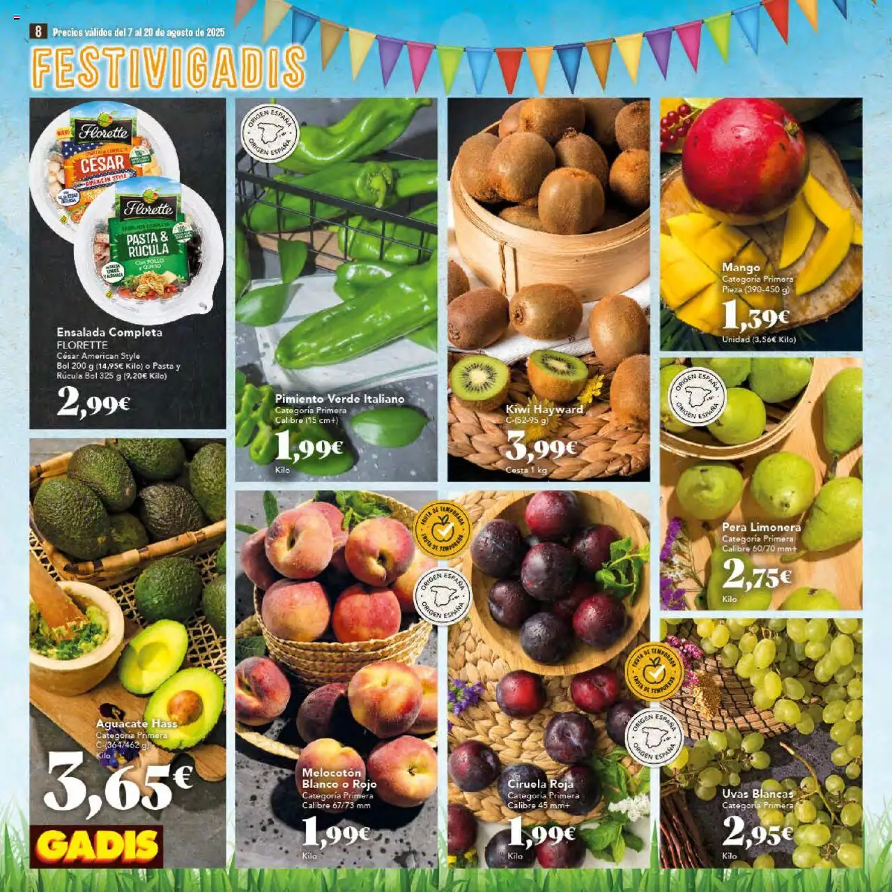 Gadis folleto │ válido desde el 07.08.2025 | Página: 8 | Productos: Pasta, Κάδος απορρυμάτων, Ensalada, Ρούτερ