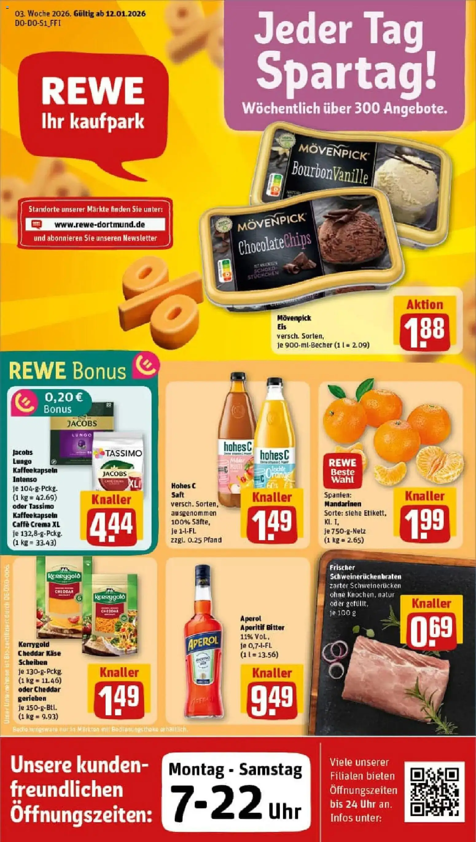 Rewe prospekt Schalksmühle	 – gültig ab 11.01.2026 | Seite: 1 | Produkte: Mandarinen, Movenpick eis, Schweinerucken, Eis