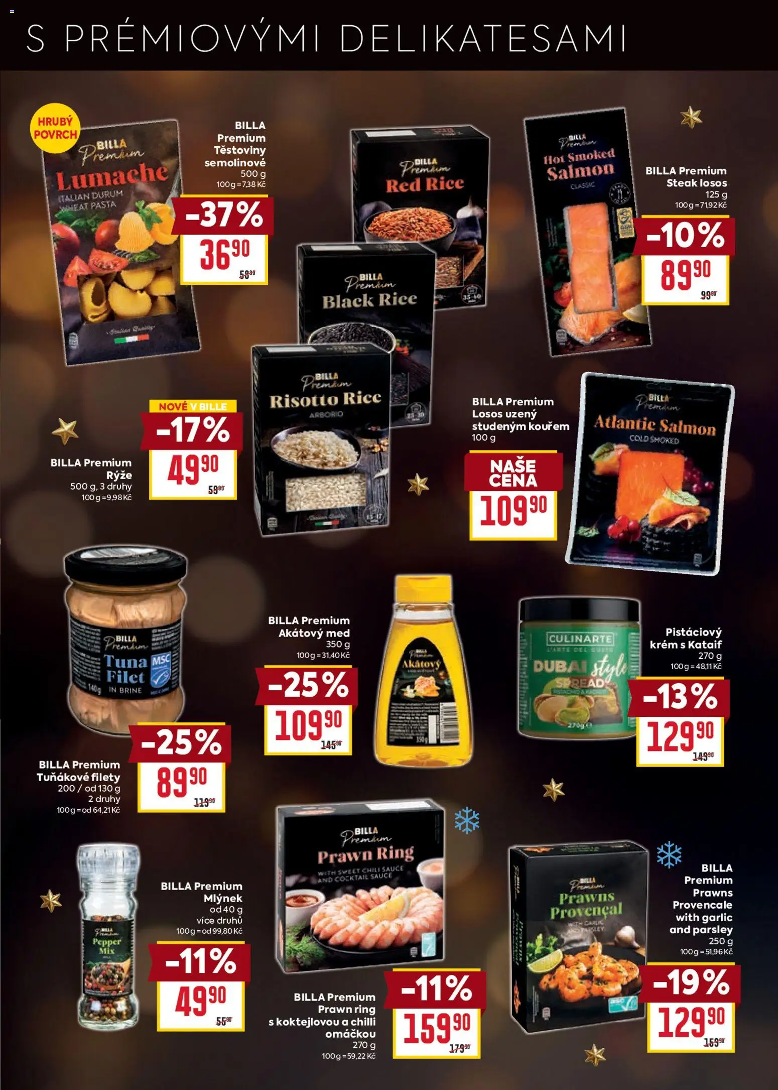 Billa leták - Delikatesy od 03.12.2025 | Strana: 3 | Produkty: Těstoviny, Med, Steak, Mlýnek