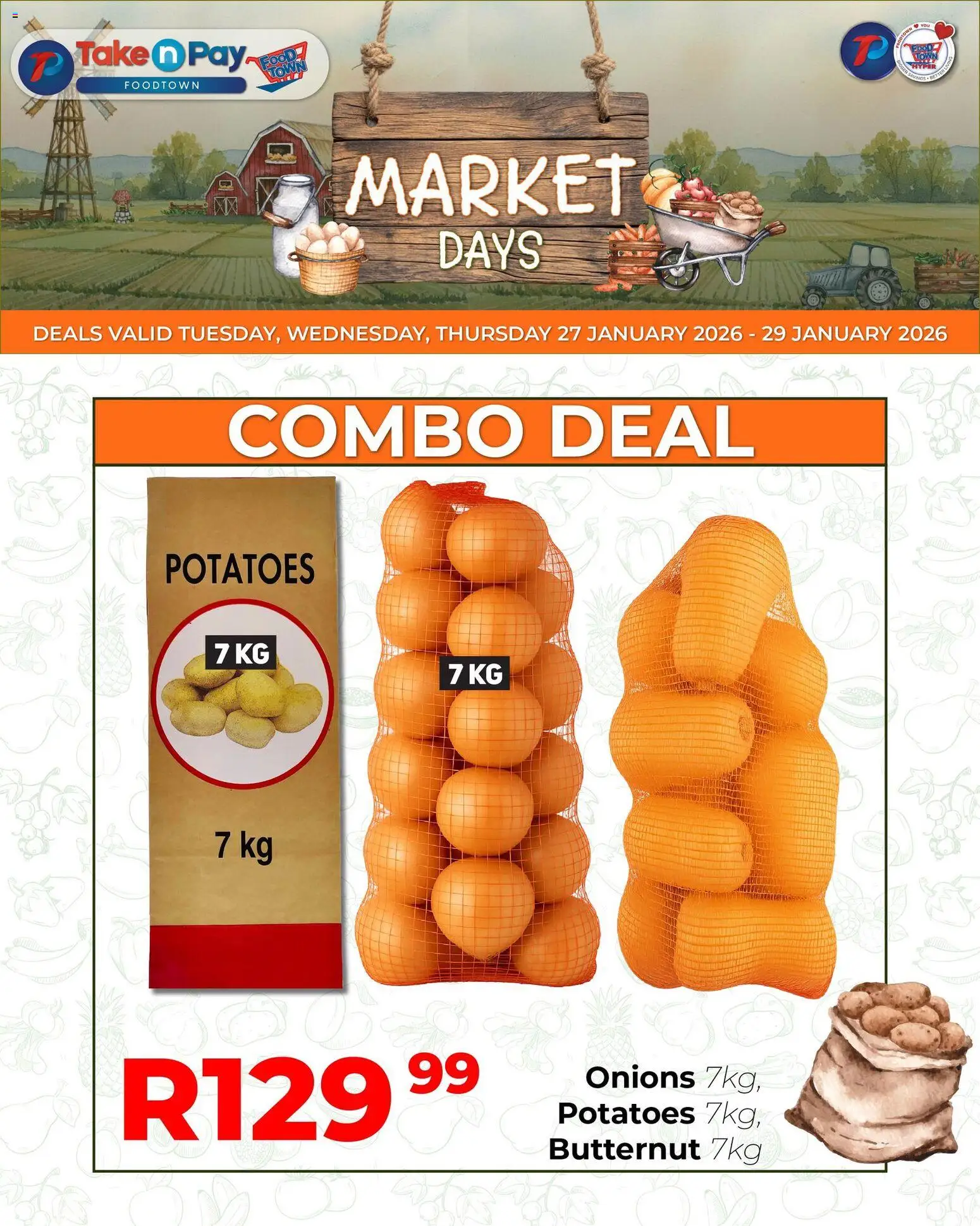 New Take n Pay catalogue – valid from 27.01.2026 | Page: 5 | Products: Potatoes, Onions