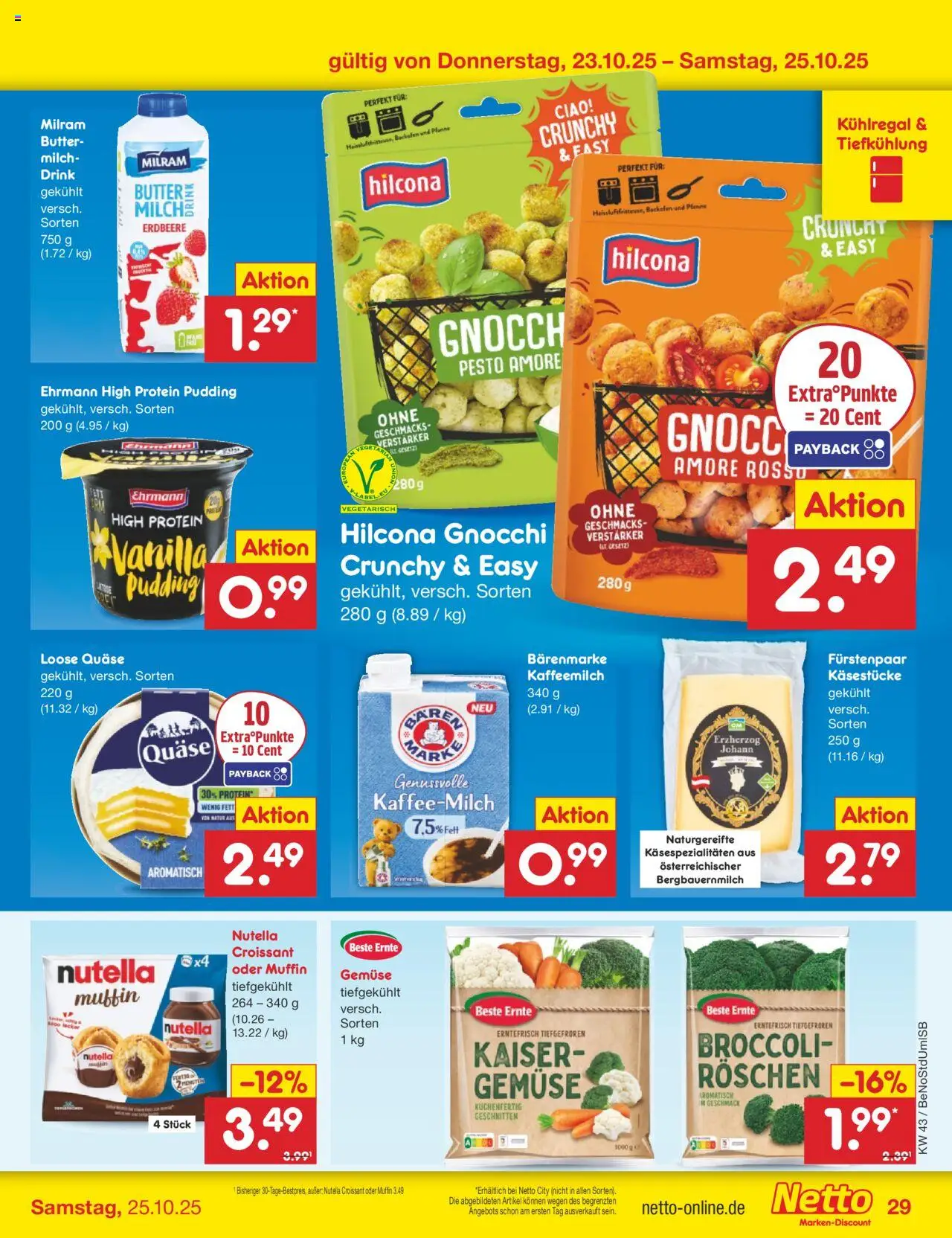 Netto Marken-Discount Prospekt 	 – gültig ab 20.10.2025 | Seite: 43 | Produkte: Milch, Pudding, Nutella, Verstärker