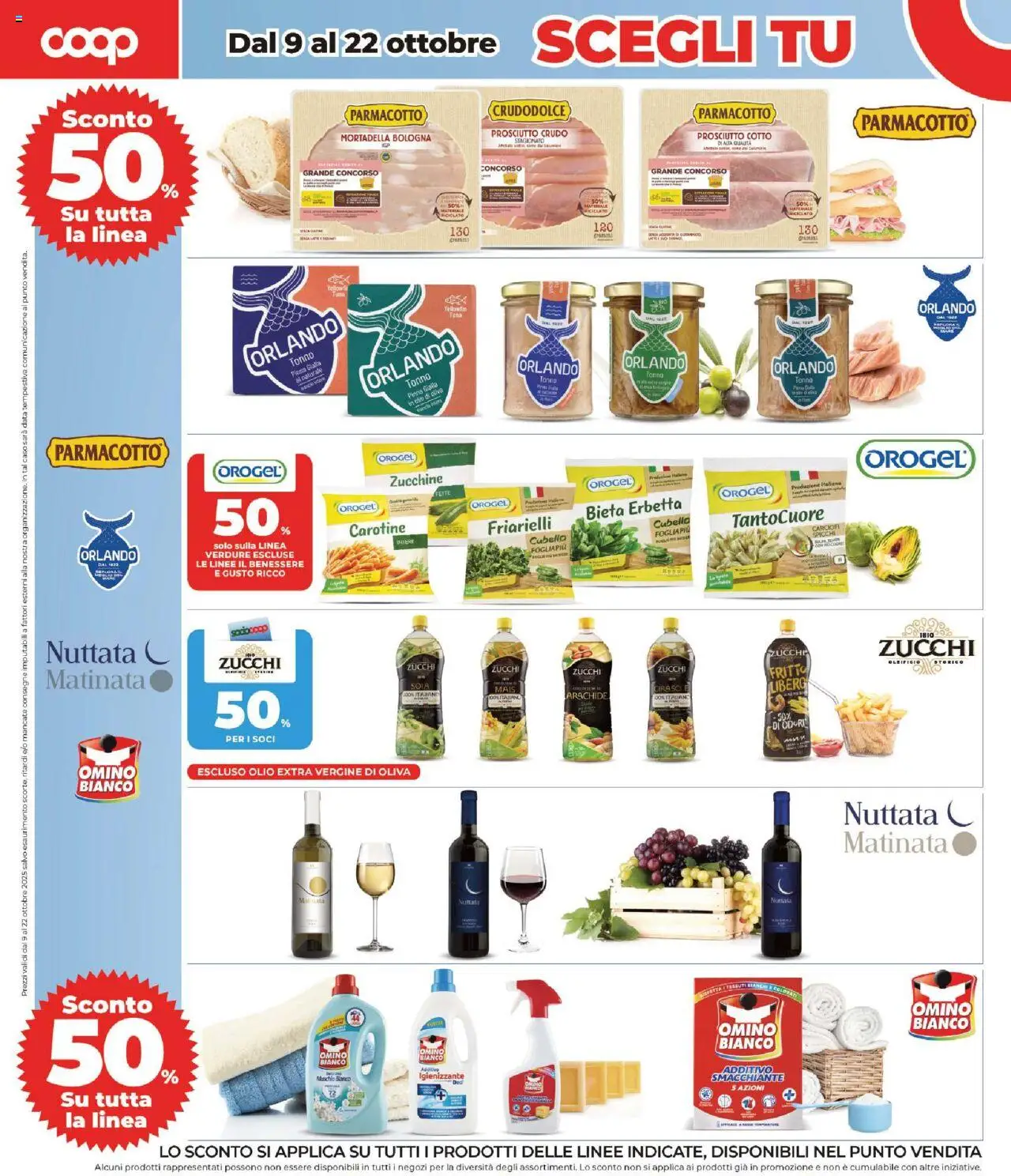 Volantino COOP del 09.10.2025 | Pagina: 2 | Prodotti: Verdure, Prosciutto, Mortadella, Zucchine