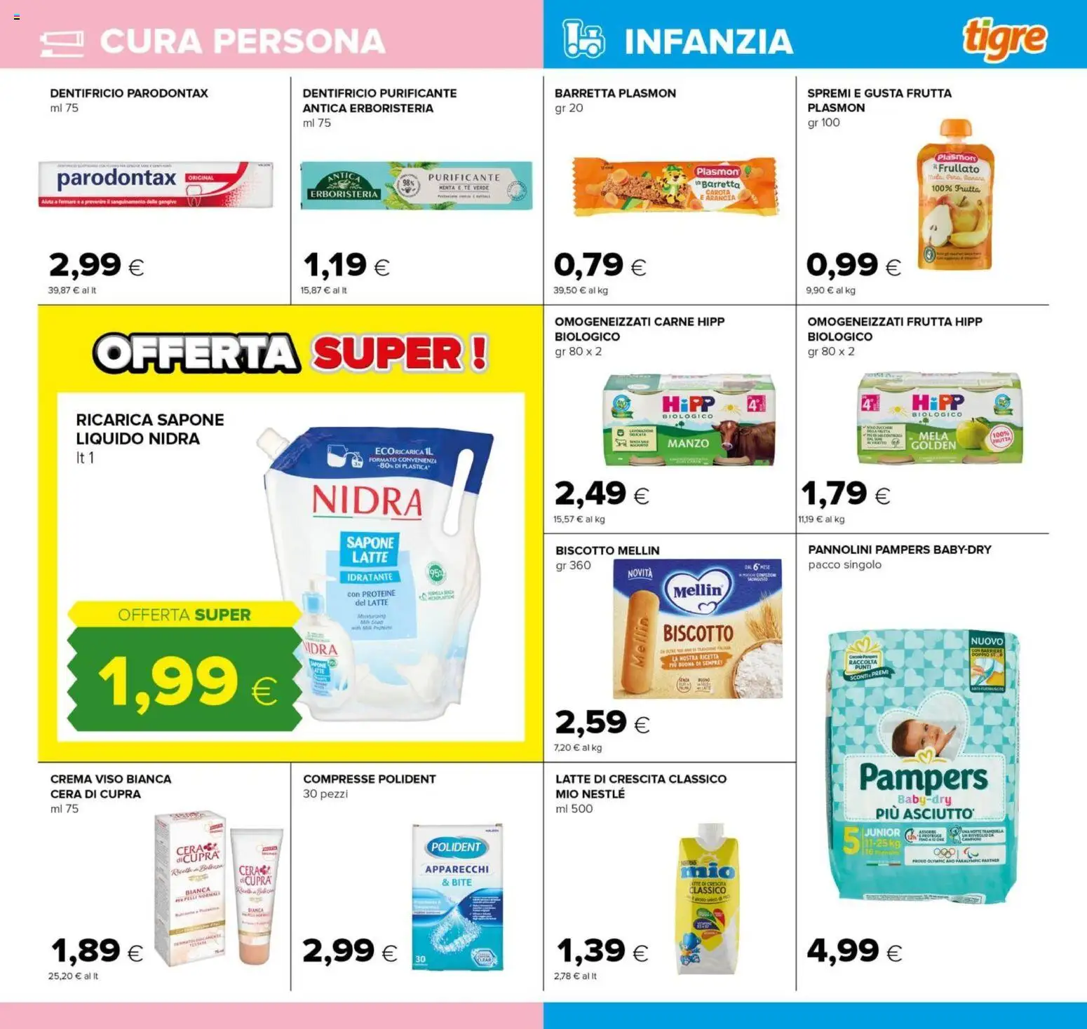 Volantino Tigre del 12.03.2026 | Pagina: 21 | Prodotti: Dentifricio, Tè, Manzo, Carota