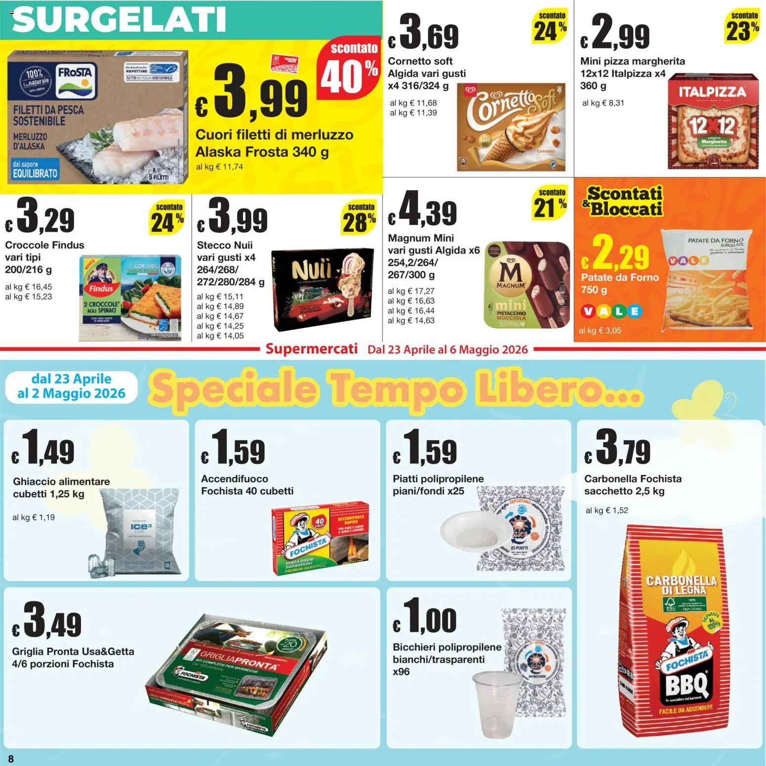 Volantino Sì con Te del 23.04.2026 | Pagina: 8 | Prodotti: Pizza, Patate, Pesca, Forno