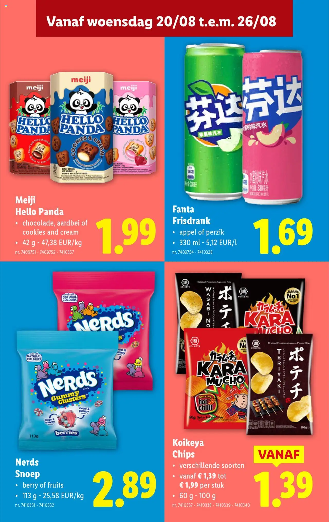  | Pagina: 19 | Producten: Frisdrank, Appel, Aardbei, Snoep