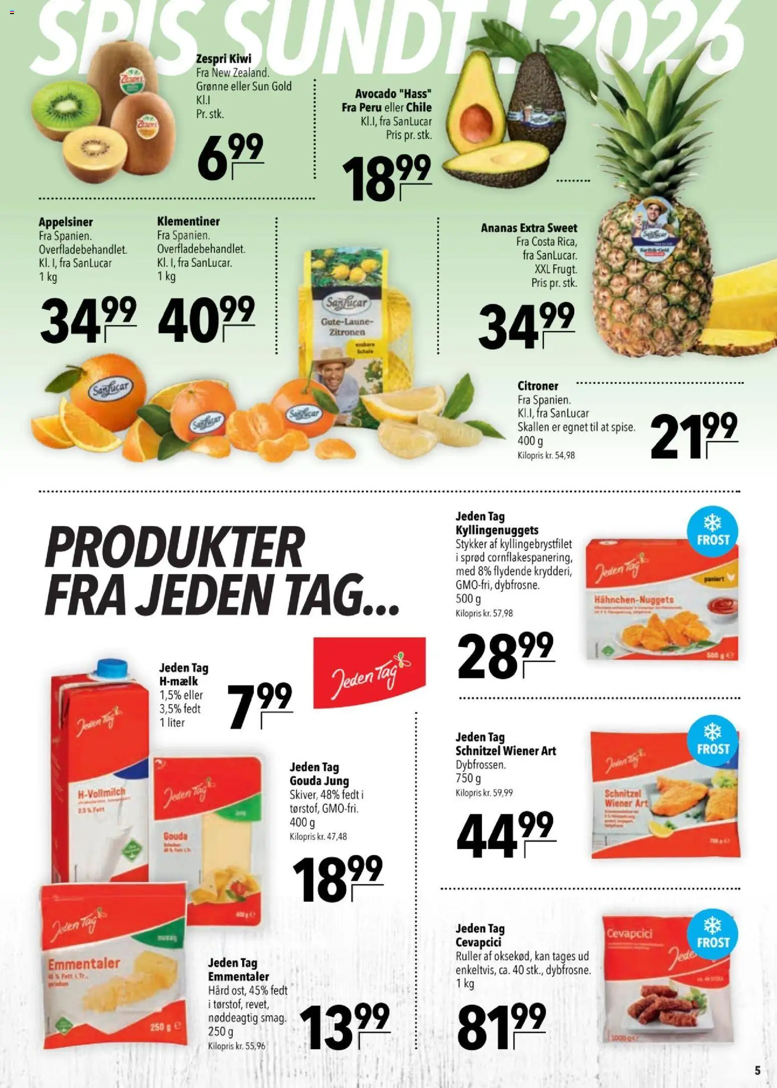 CITTI tilbudsavis – gyldig fra 07.01.2026 | Side: 5 | Produkter: Appelsiner, Citroner, Ananas, Avocado