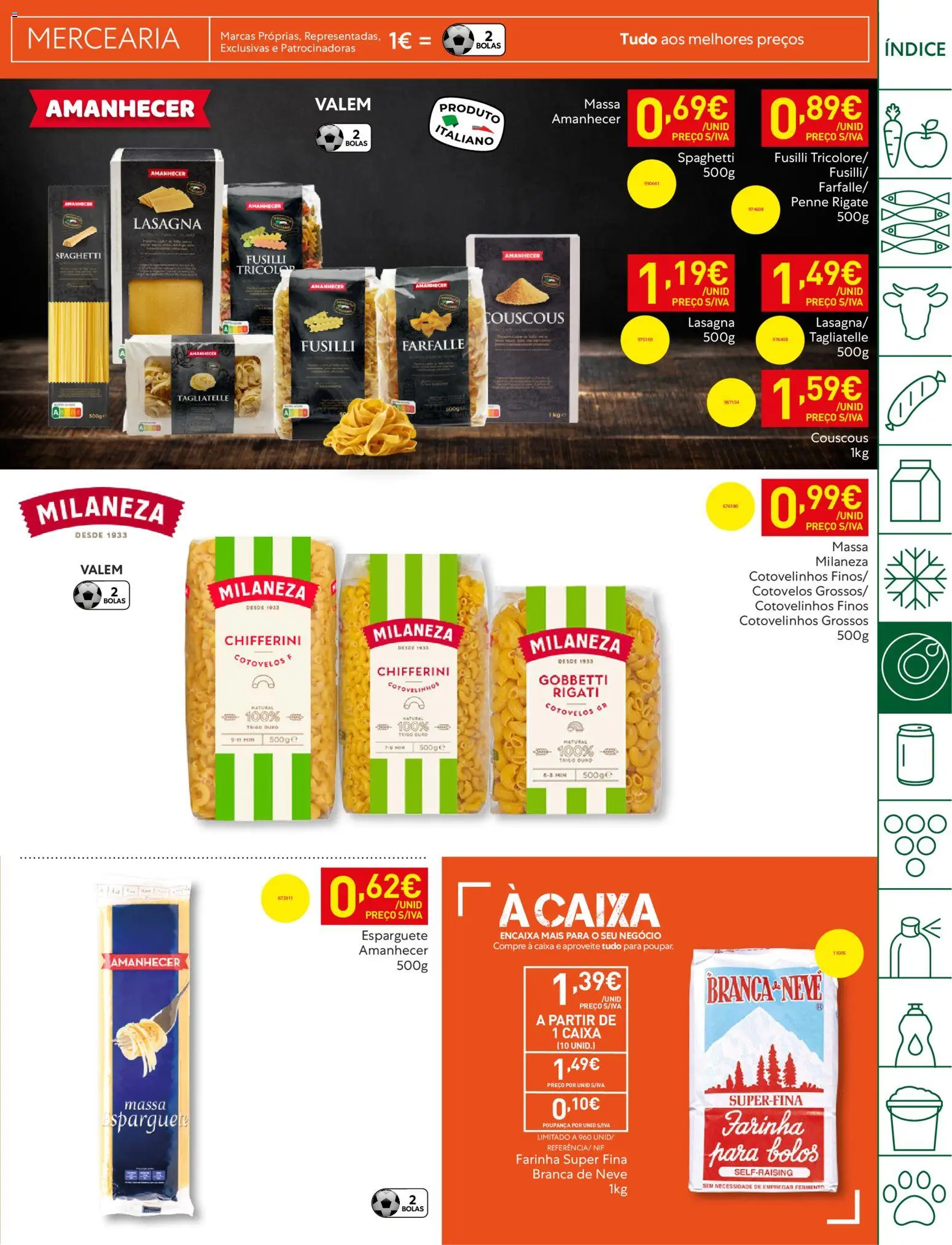 Recheio - Bons Negócios Madeira │ válido de 21.04.2026 | Página: 23 | Produtos: Esparguete, Milaneza, Caixa, Massa