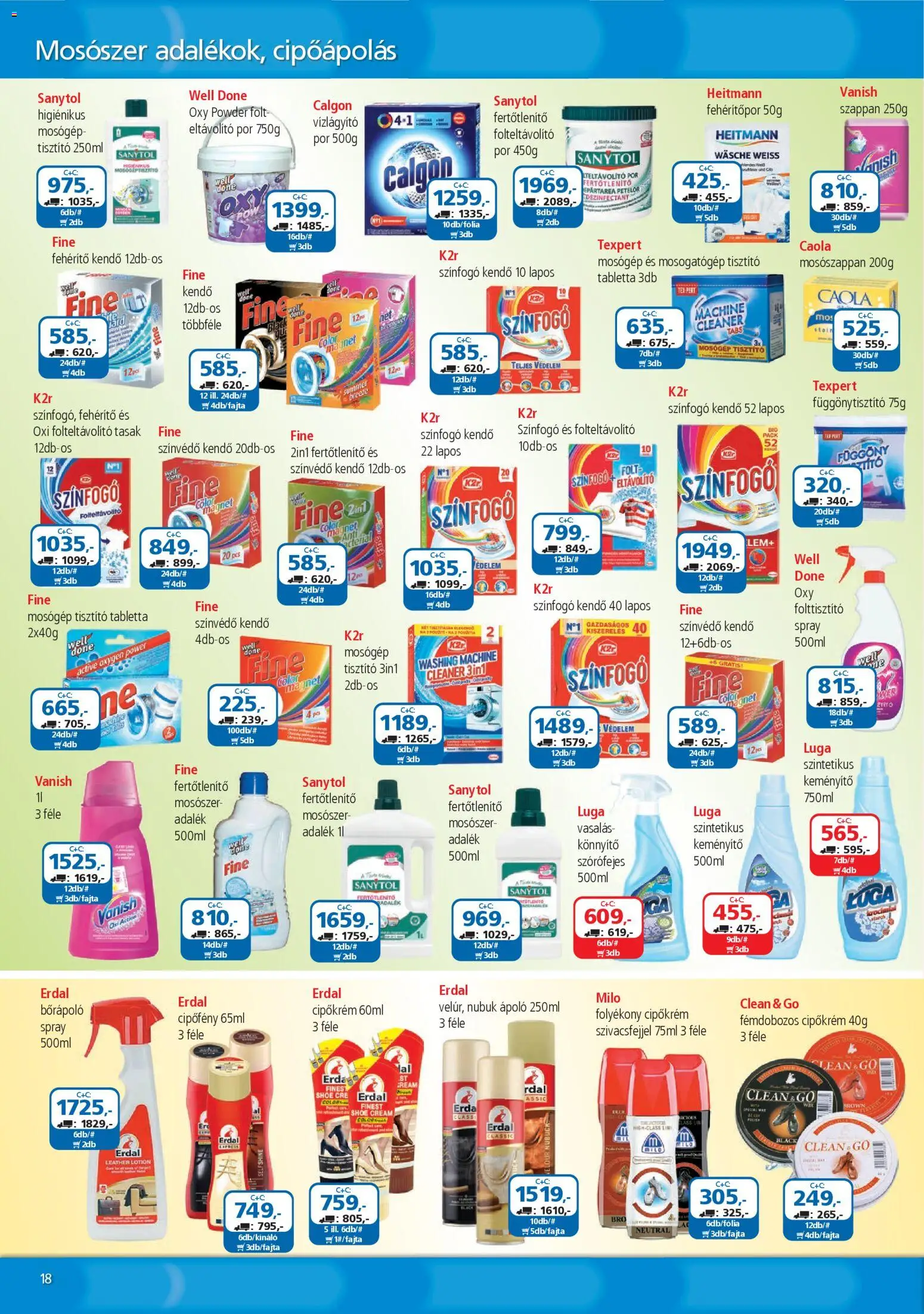 ÁRKLUB akciós ujság - amely érvényes a következő dátumtól: 01.04.2026 | Oldal: 18 | Termékek: PC, Folteltávolító, Folttisztító, Mosószer