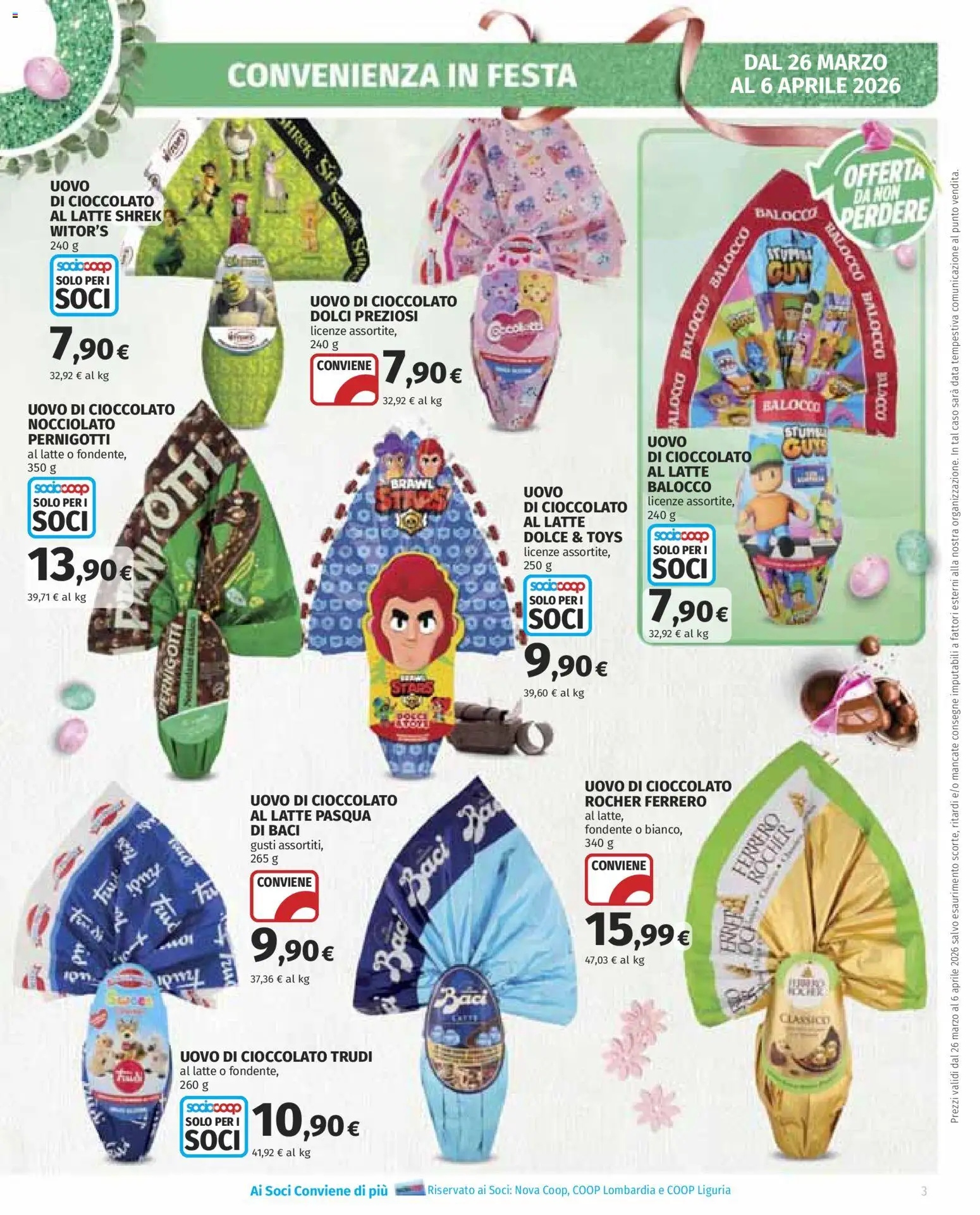 Volantino COOP del 26.03.2026 | Pagina: 3 | Prodotti: Cioccolato, Latte, Data