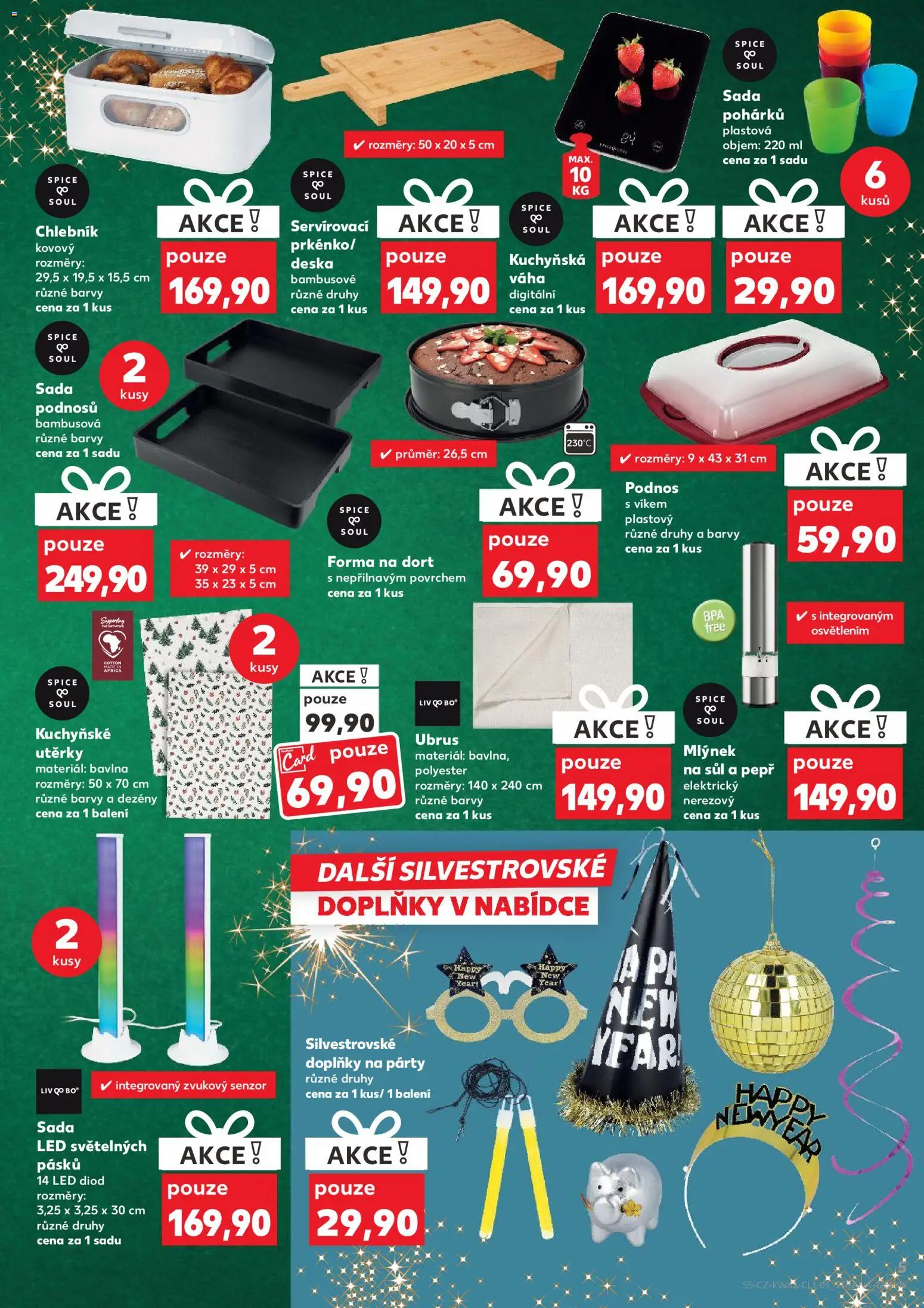 Kaufland leták - Plzeň od 27.12.2025 | Strana: 5 | Produkty: Kuchyňské utěrky, Chlebník, Kuchyňská váha, LED