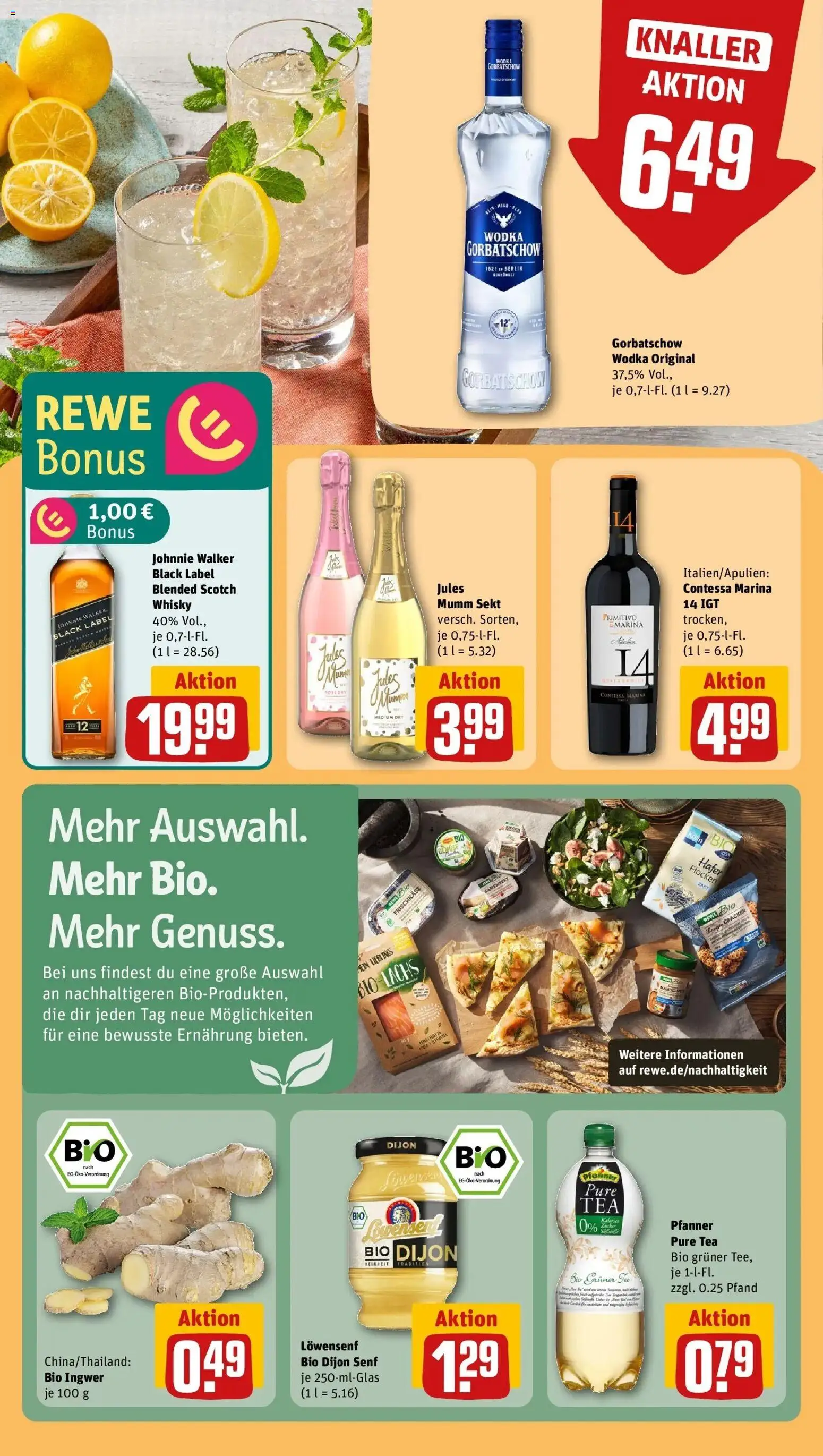 Rewe Prospekt Mannheim / Rheinau	 – gültig ab 12.04.2026 | Seite: 15 | Produkte: Whisky, Wodka gorbatschow, Frischkase, Johnnie walker