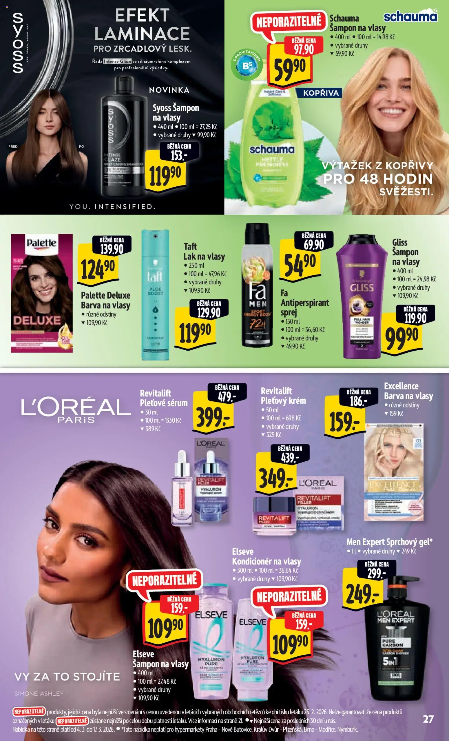 Albert leták - Hypermarket od 04.03.2026 | Strana: 35 | Produkty: Antiperspirant, Krém, Šampon, Lak na vlasy