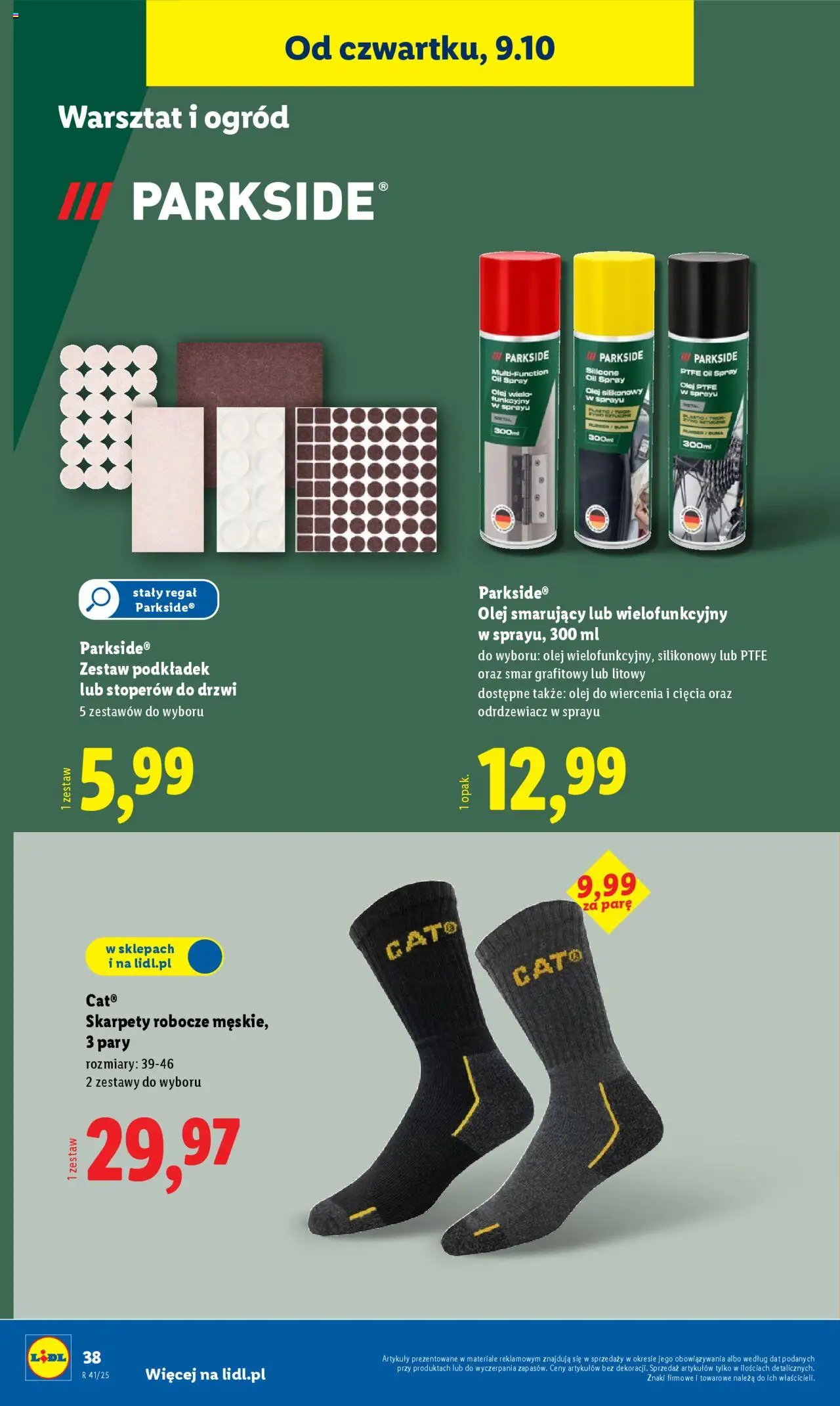 Lidl Katalog od 06.10.2025 | Strona: 42 | Produkty: Skarpety, Olej, Regał