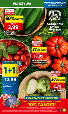 Lidl Gazetka od 23.06.2025 | Strona: 11 | Produkty: Karta, Kalarepa, Warzywa, Owoce