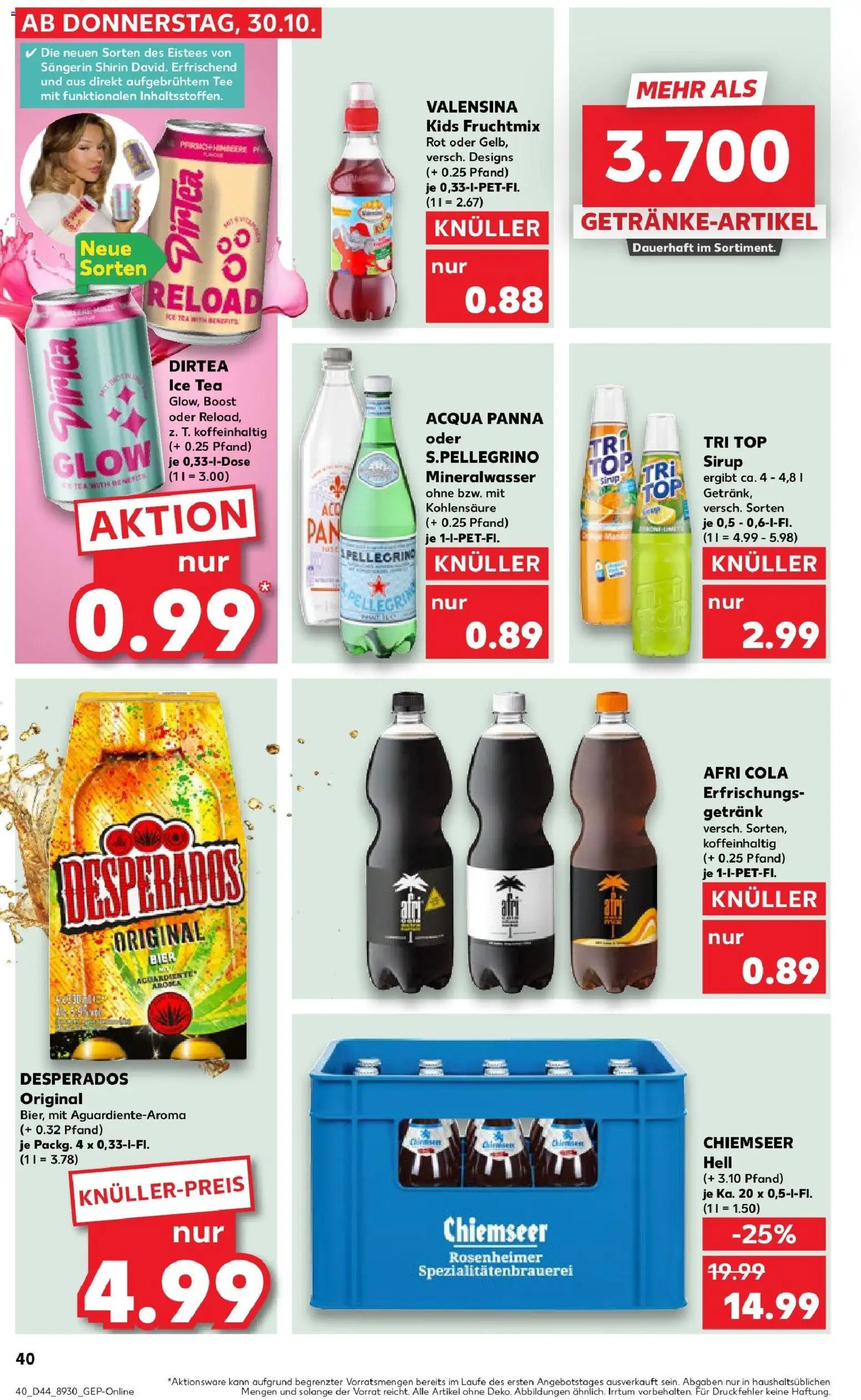 Kaufland prospekt Schorndorf	 – gültig ab 30.10.2025 | Seite: 40 | Produkte: Cola, Bier, Mineralwasser, Valensina