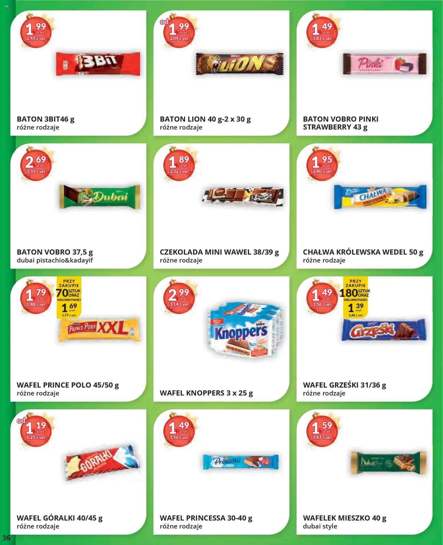 Eurocash Gazetka od 17.11.2025 | Strona: 36 | Produkty: Knoppers, Prince polo xxl, Baton, Czekolada