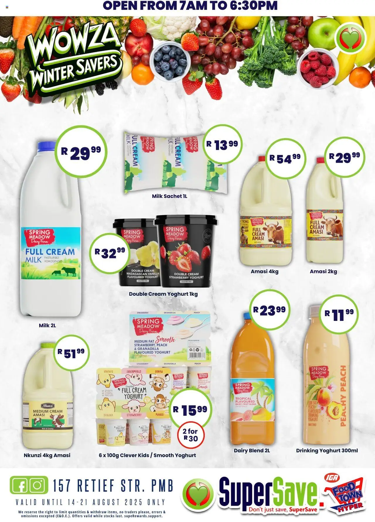 Super Save Specials │ valid from 14.08.2025 | Page: 48 | Products: Milk, Cream, Fruit, Peach