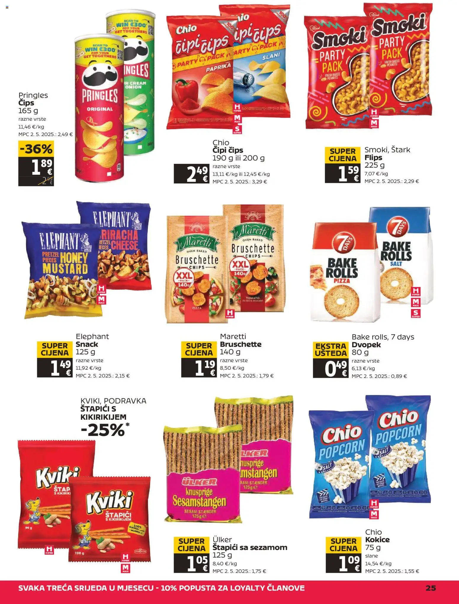 Tommy katalog | vrijedi od 12.02.2026 | Stranica: 25 | Proizvodi: Podravka, Pringles, Čips, Kikiriki