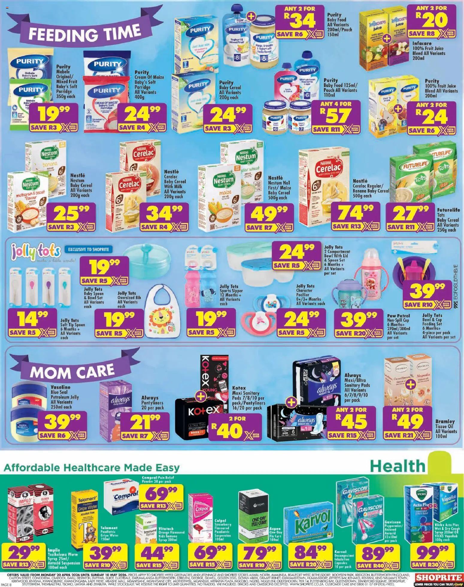 New Shoprite catalogue – valid from 20.04.2026 | Page: 4 | Products: Bowl, Oil, Powder, Fruit