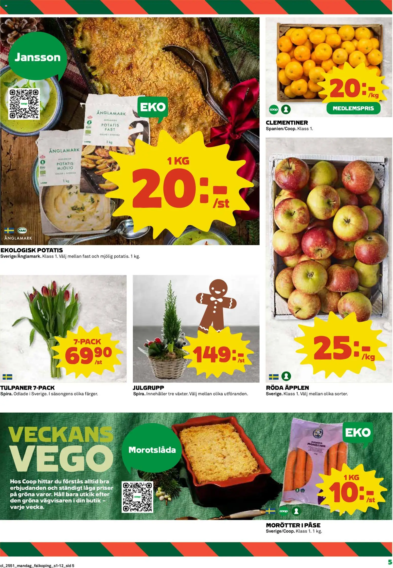 Coop reklamblad aktuell från 15.12.2025 | Sida: 5 | Produkter: Äpplen, Potatis, Häll