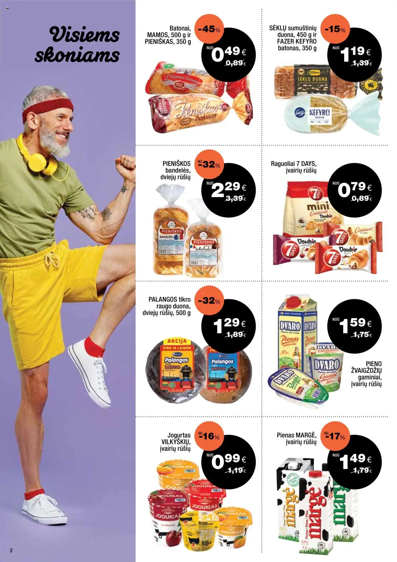 Express market akcijos nuo 14.09.2025 | Puslapis: 2 | Prekių: Pienas, Jogurtas, Duona
