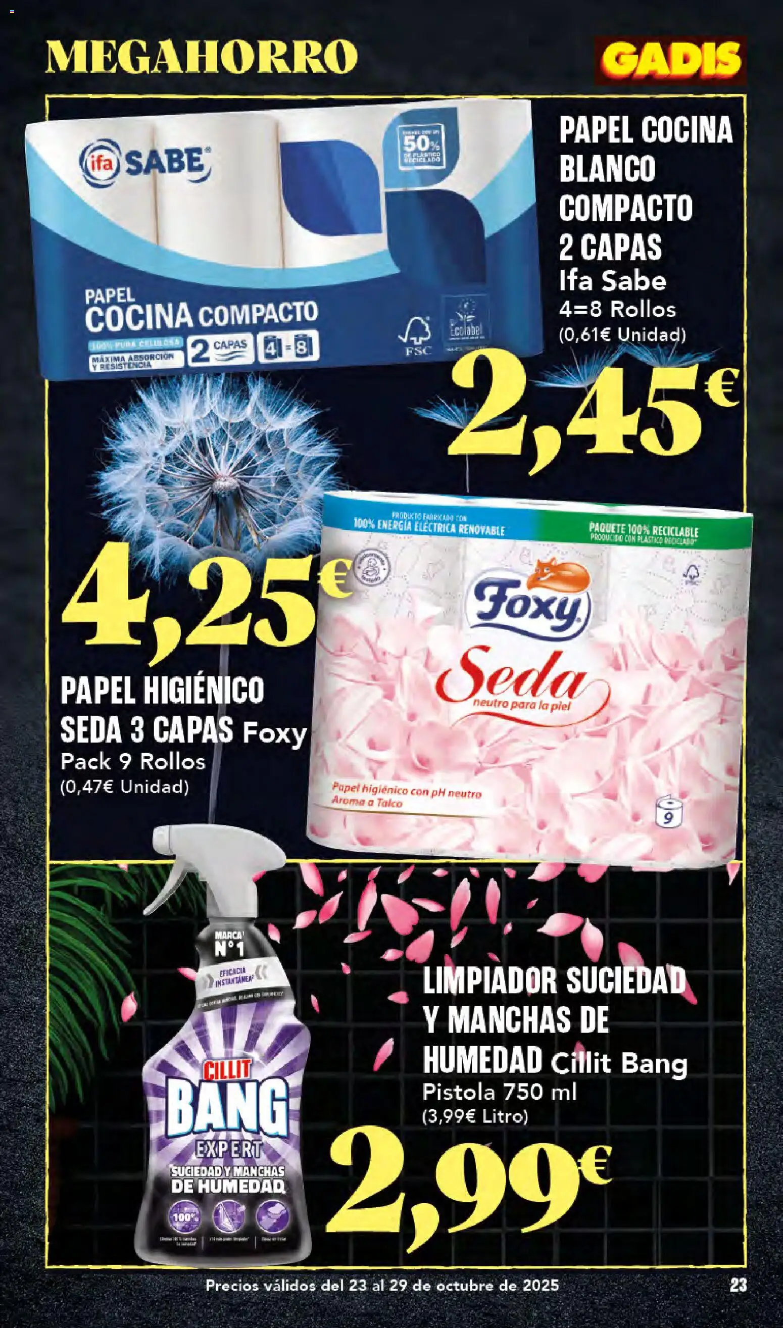 Gadis folleto │ válido desde el 23.10.2025 | Página: 23 | Productos: Papel higienico, Cocina