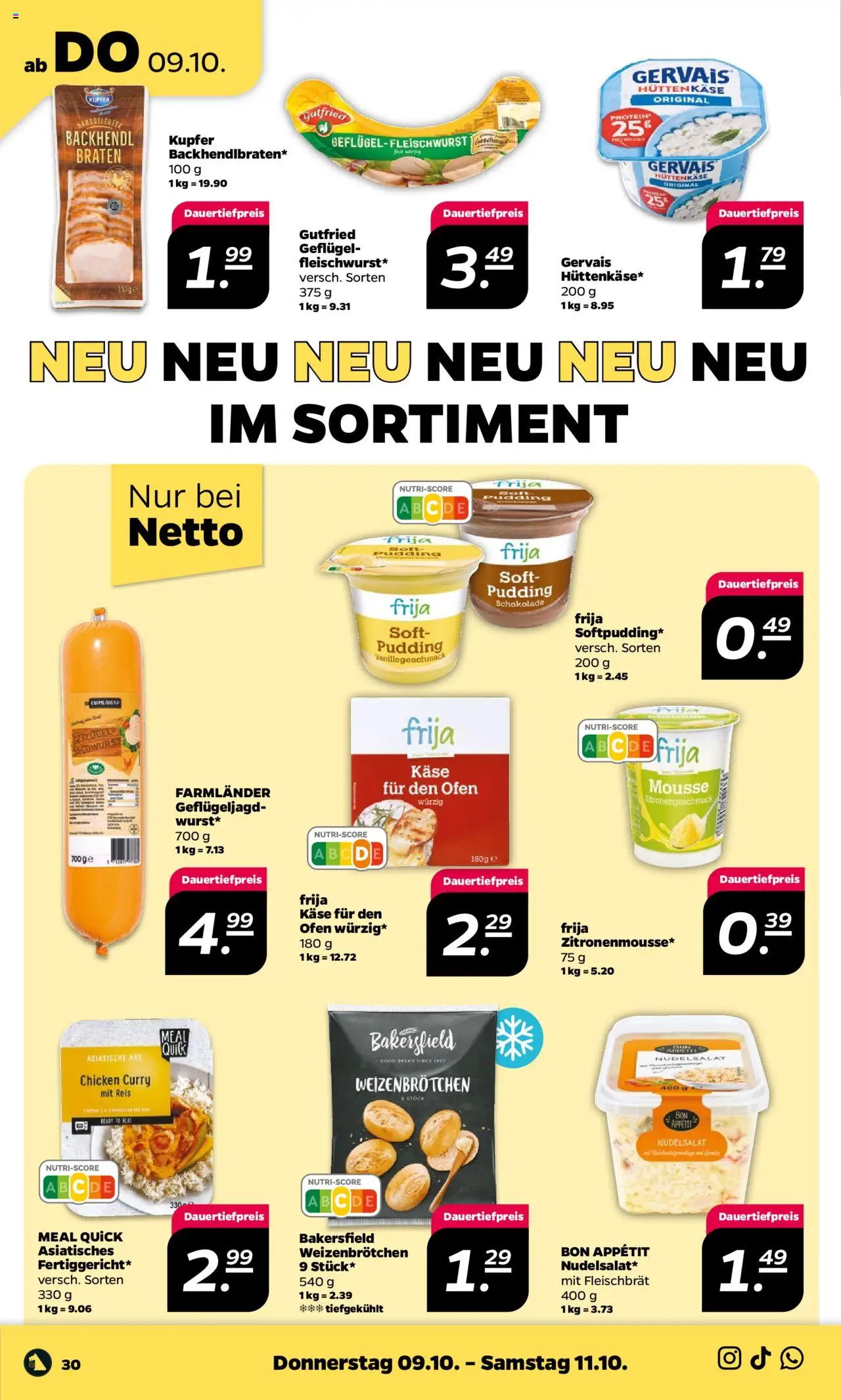 Netto Prospekt 	 – gültig ab 06.10.2025 | Seite: 30 | Produkte: Ofen, Schokolade, Reis, Hüttenkäse