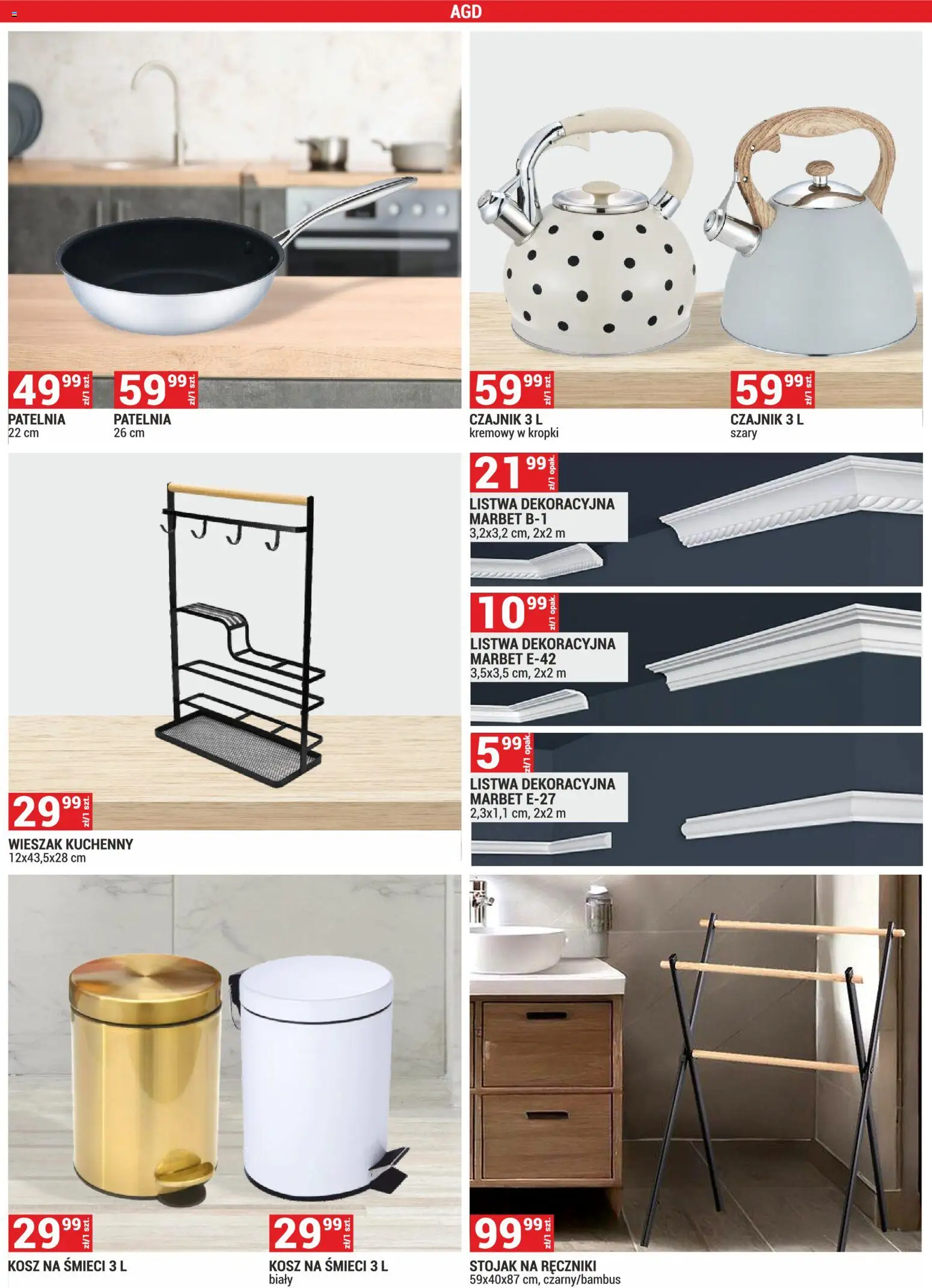 Merkury Market Gazetka od 02.01.2026 | Strona: 14 | Produkty: Czajnik, Kosz, Wieszak, Patelnia