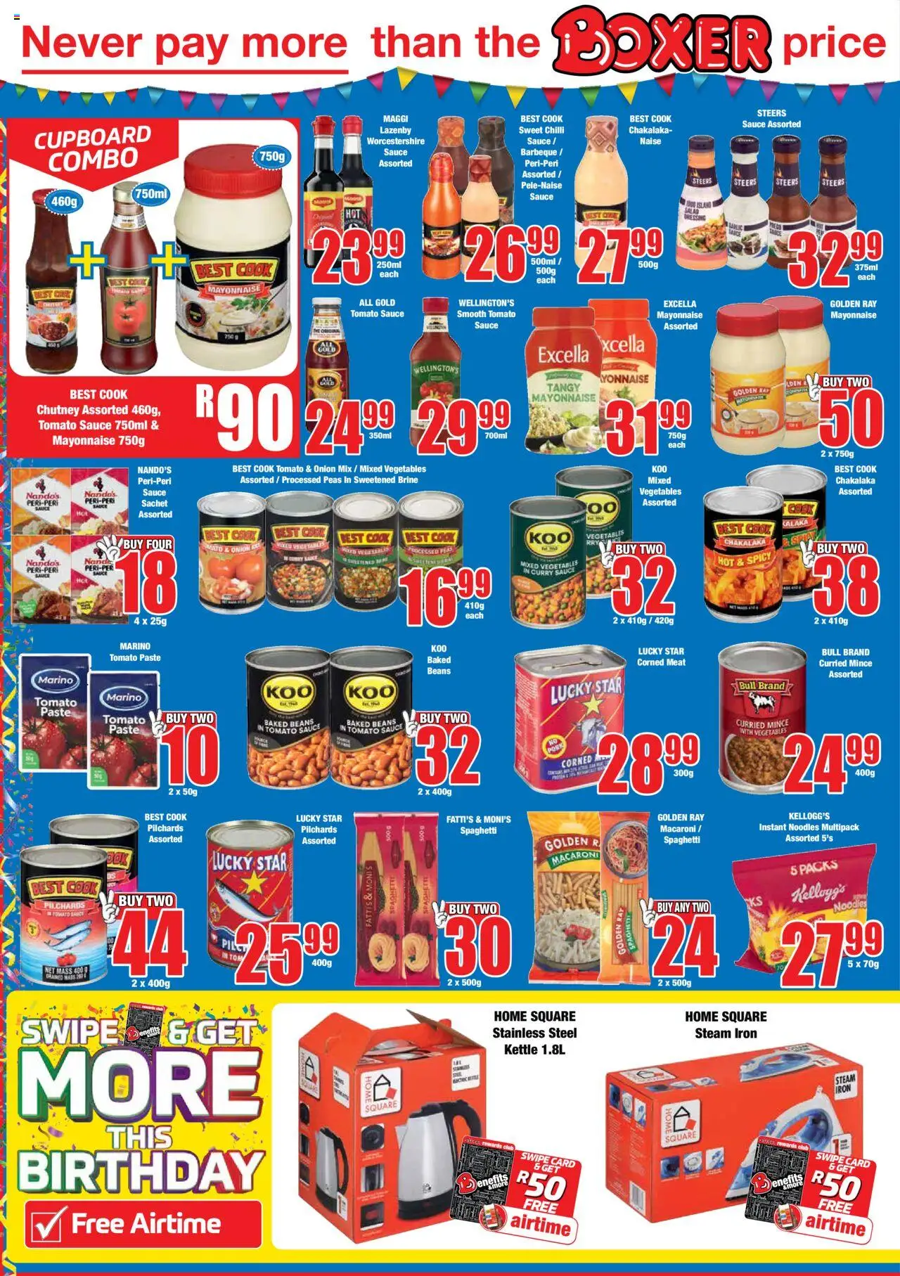 Boxer Specials │ valid from 11.08.2025 | Page: 6 | Products: Beans, Iron, Noodles, Worcestershire sauce