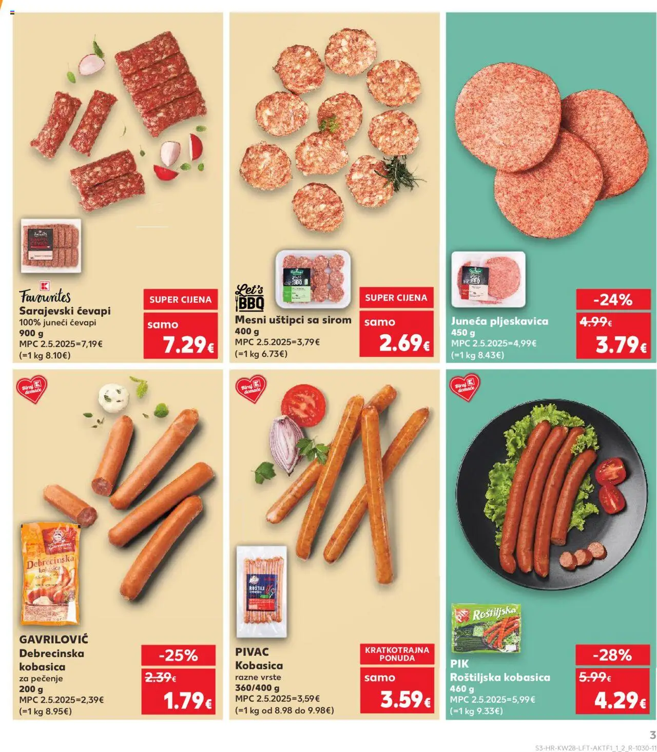 Kaufland katalog | vrijedi od 09.07.2025 | Stranica: 3 | Proizvodi: Kobasica