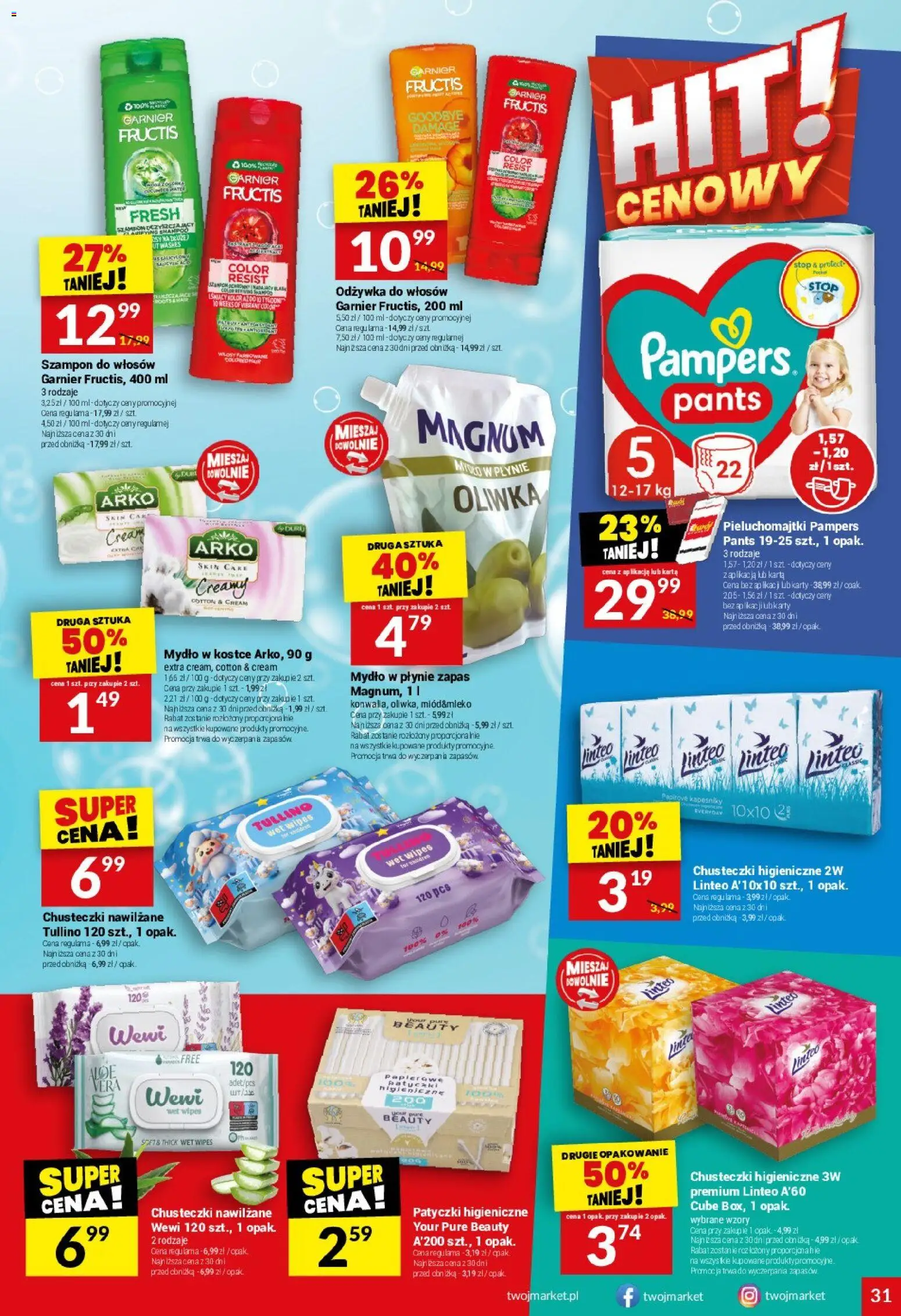 Twój Market Gazetka od 07.01.2026 | Strona: 31 | Produkty: Mydło w płynie, Odżywka, Odżywka do włosów, Mydło