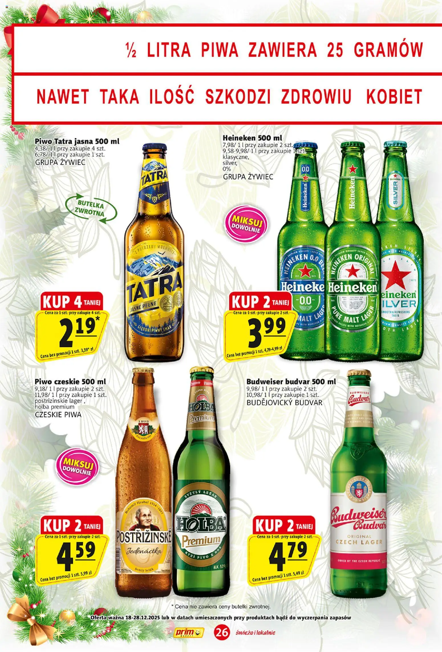 Prim Market Gazetka od 18.12.2025 | Strona: 26 | Produkty: Leżak, Piwo, Heineken