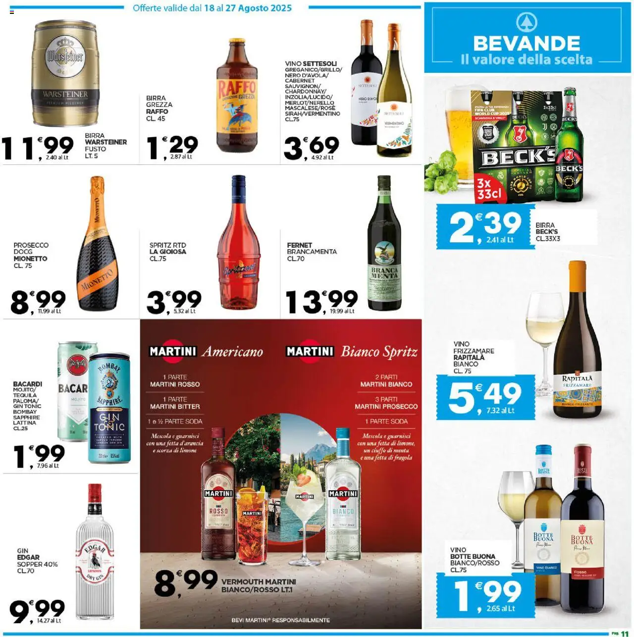Volantino Despar del 24.08.2025 | Pagina: 11 | Prodotti: Limone, Vino, Tequila, Menta