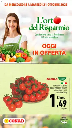 Anteprima del volantino Conad Orto del Risparmio Lombardia catalogo valido a partire dal 08.10.2025