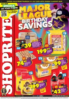 Shoprite Eastern Cape - Major League Birthday Savings │ valid from 31.07.2025 | Page: 1