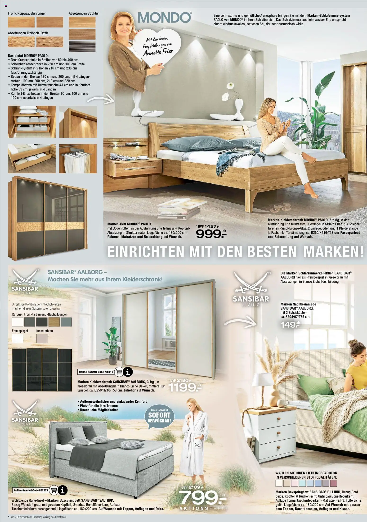 Ostermann Einrichten mit den besten Marken – gültig ab 28.11.2025 | Seite: 8 | Produkte: Kleiderschrank, Boxspringbett, Spiegel, Tür