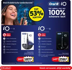 Oral-B elektrische tandenborstel, Oral-B iO Series 9 Black Onyx elektrische tandenborstel met extra opzetborstel - Voorbeeld van een folder van Kruidvat, geldig van 16.12.2025 | Pagina: 16 | Producten: Elektrische tandenborstel, Bluetooth, Tandenborstel, Kan