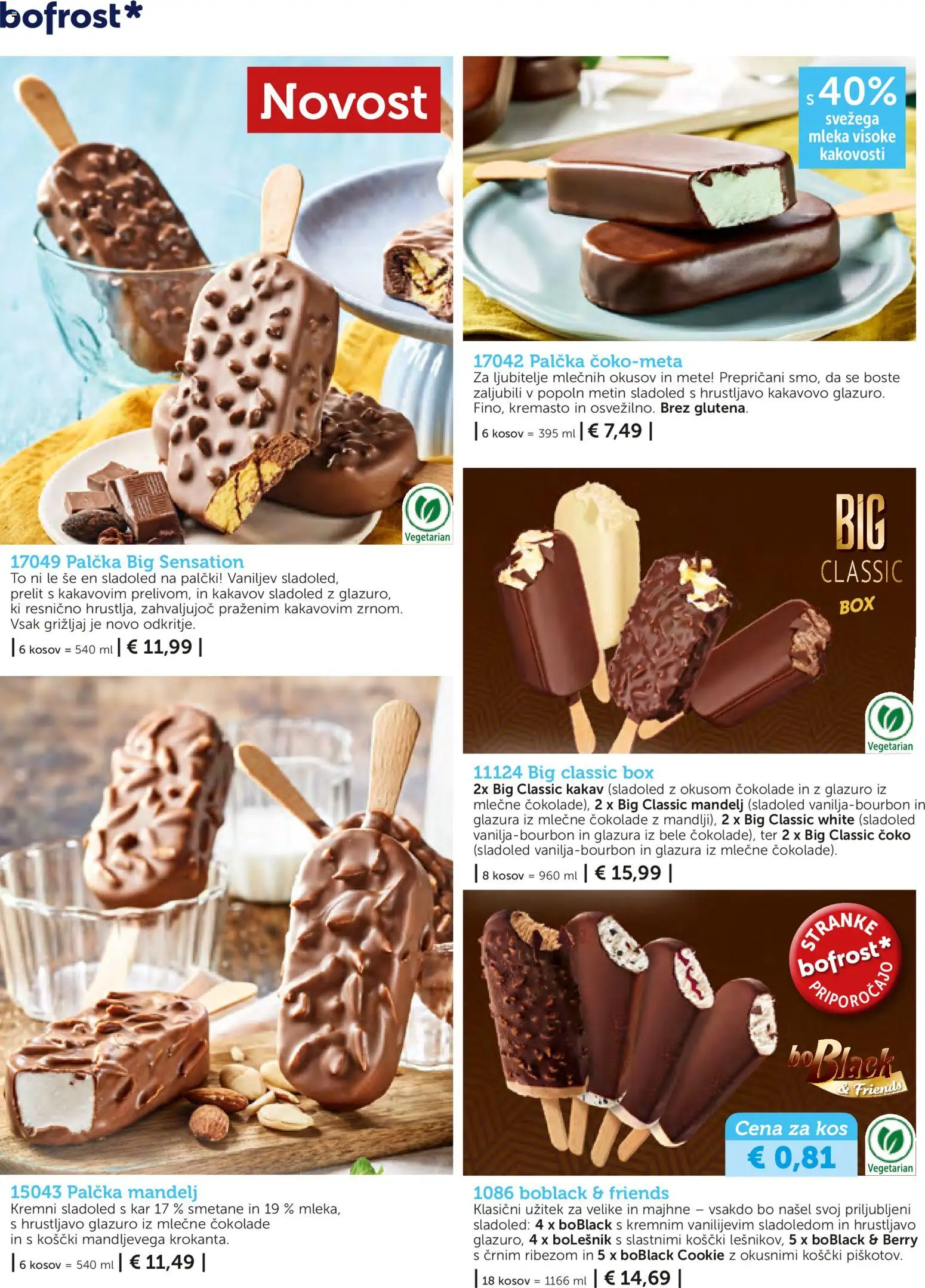 Novi Bofrost katalog ponudbe – veljaven od 01.11.2025 | Stran: 14 | Izdelki: Kos, Kakav, Sladoled