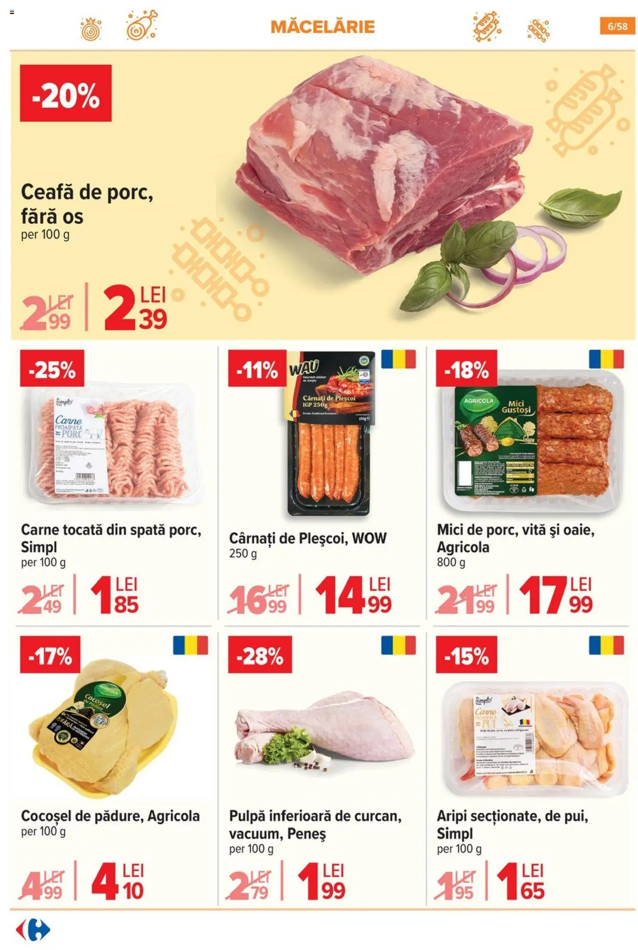 Catalog Carrefour – valabil de la 06.08.2025 | Pagină: 7 | Produse: Mici, Carne tocată, Cârnați