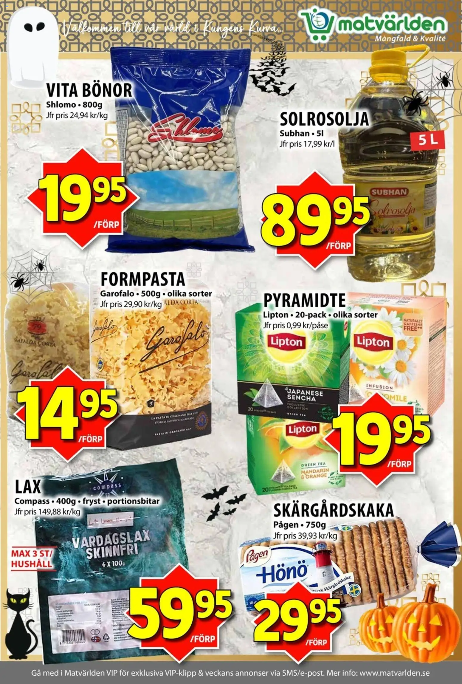Matvärlden reklamblad aktuell från 27.10.2025 | Sida: 2 | Produkter: Pasta, Bönor