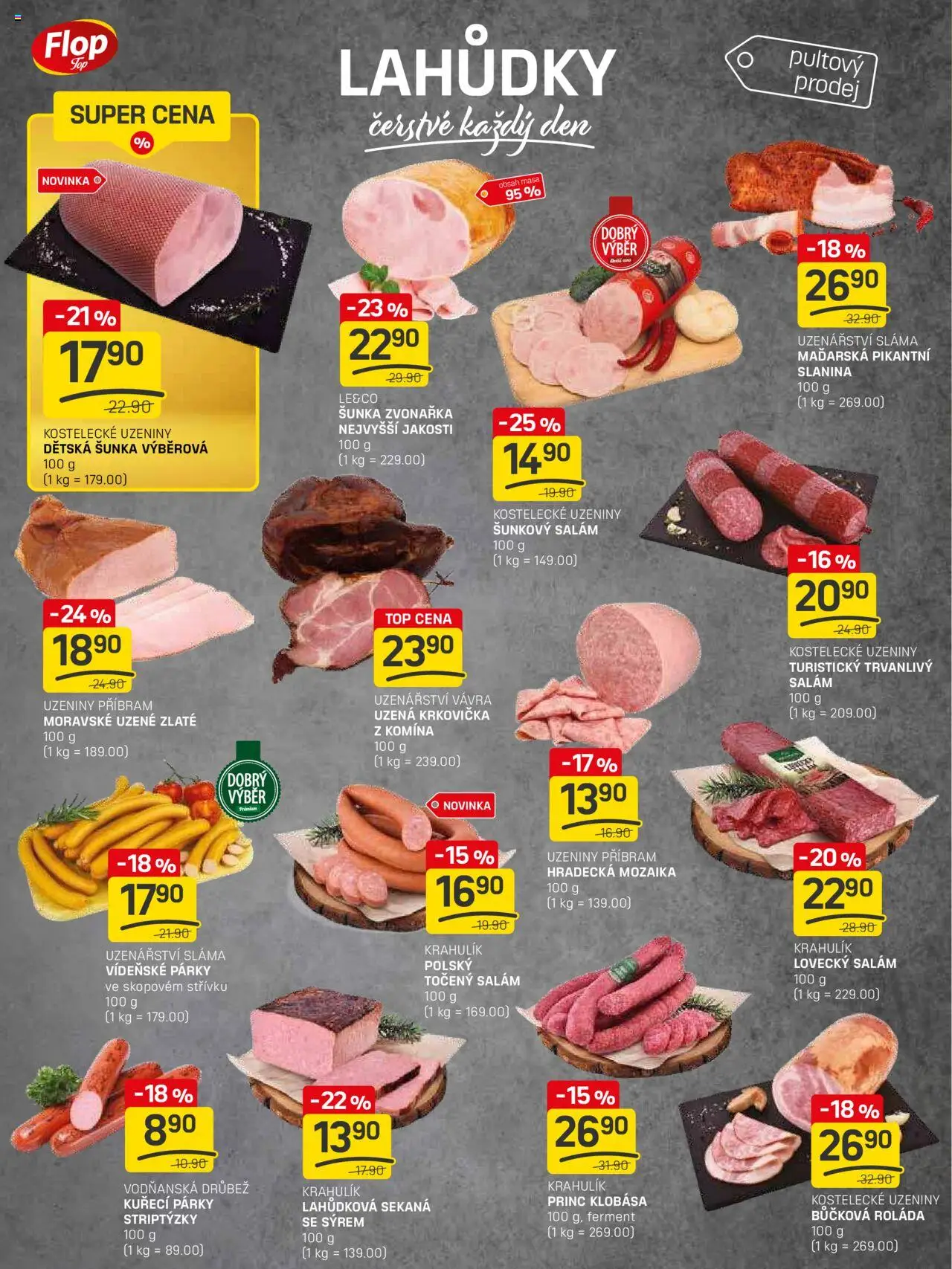 Flop leták - FlopTop od 16.07.2025 | Strana: 2 | Produkty: Párky, Točený salám, Šunkový salám, Lovecký salám