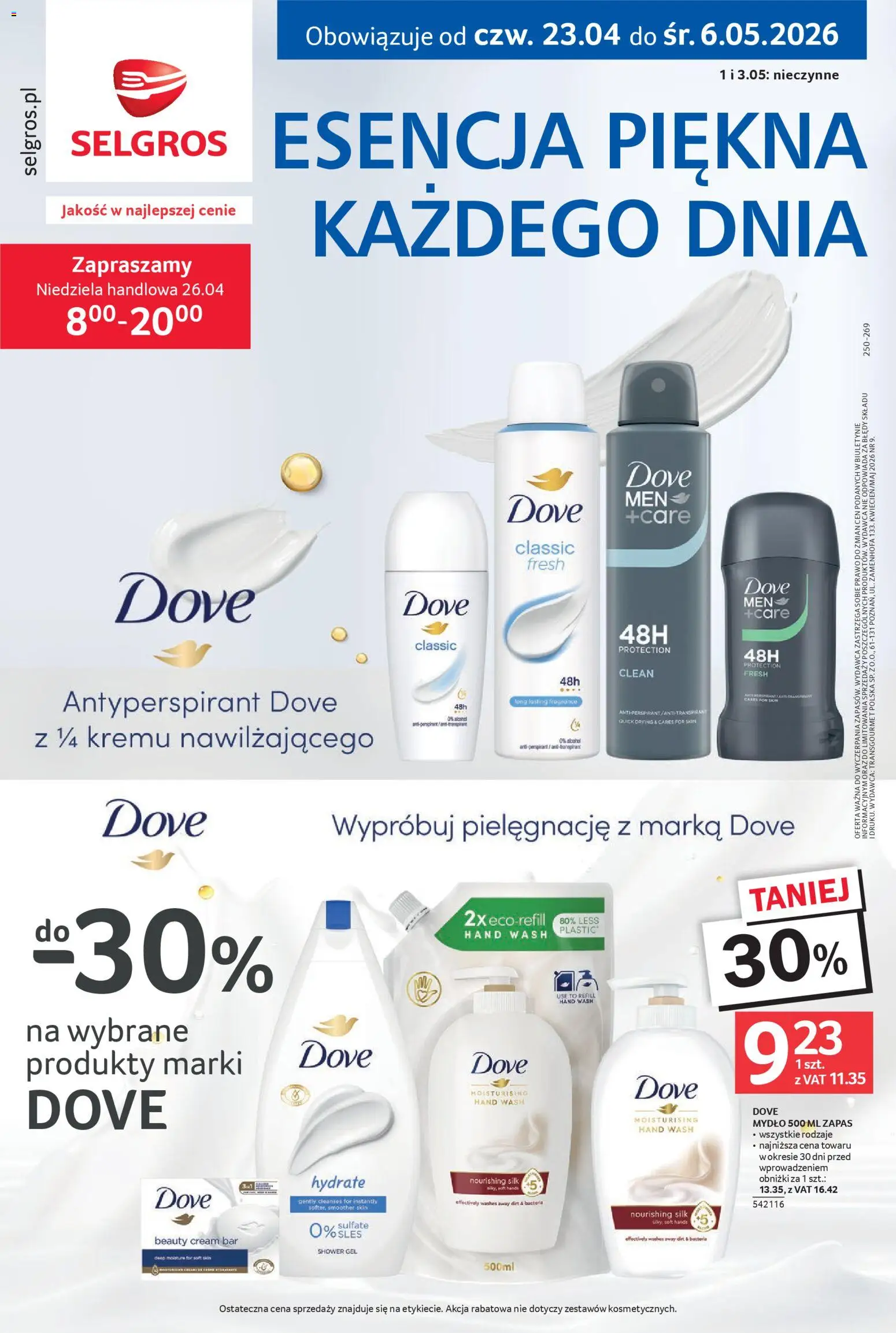 Selgros cash&carry gazetka - Uroda od 23.04.2026 | Strona: 1 | Produkty: Mydło, Antyperspirant