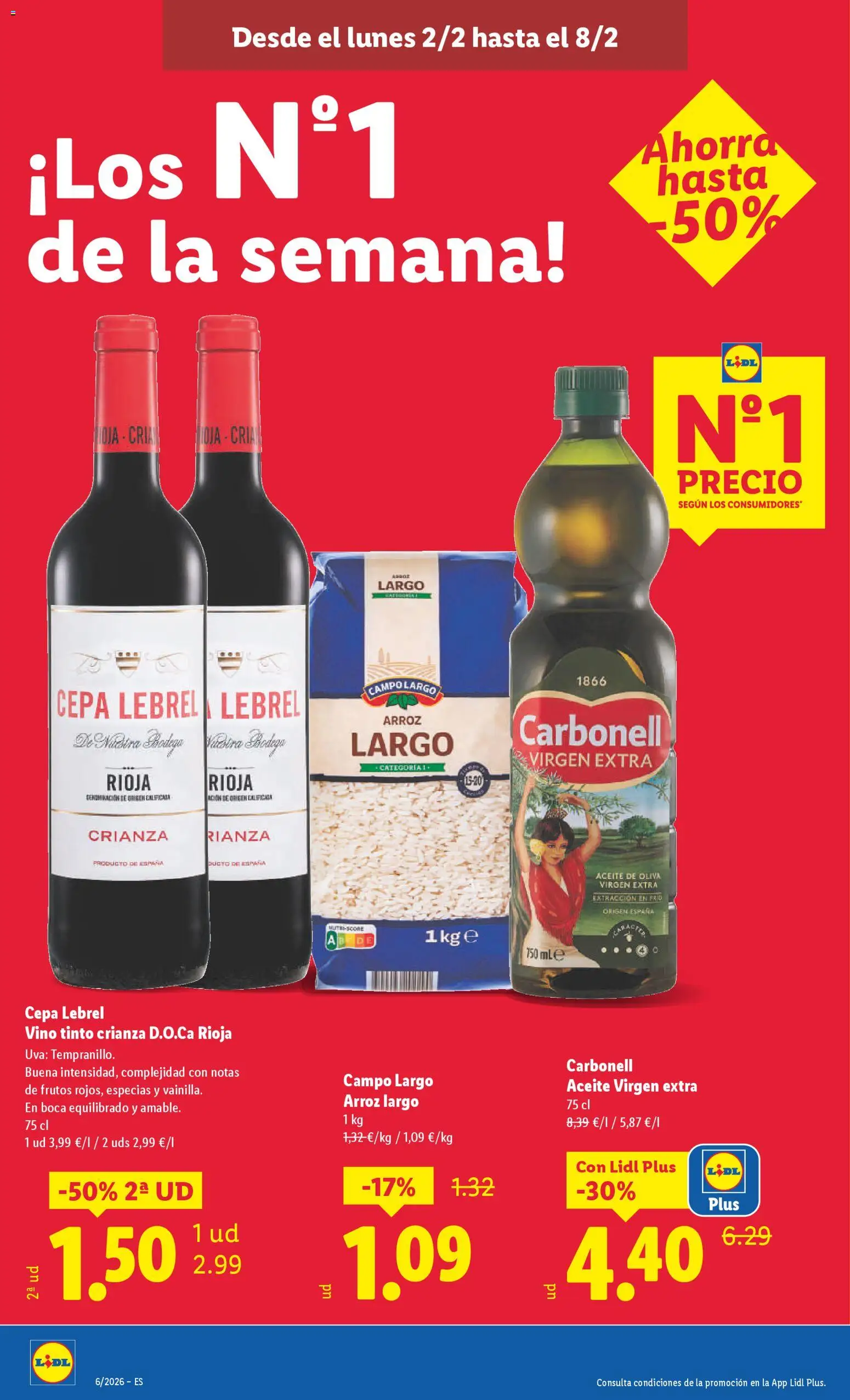 Lidl folleto │ válido desde el 02.02.2026 | Página: 14 | Productos: Aceite, Vino, Arroz, Aceite de oliva virgen extra