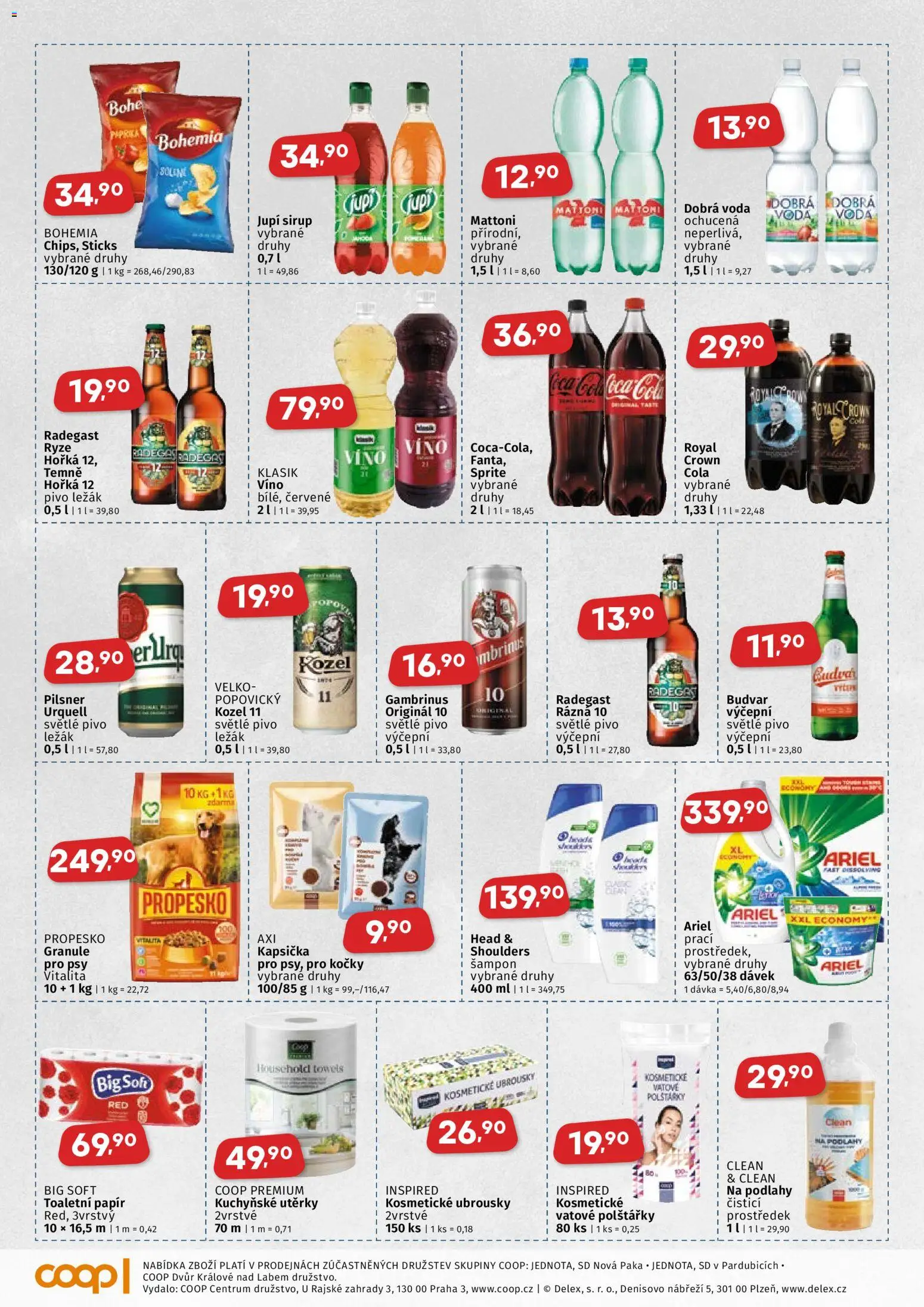 Coop leták - Východočeský region od 11.03.2026 | Strana: 4 | Produkty: Kozel, Jupí, Ariel, Sprite