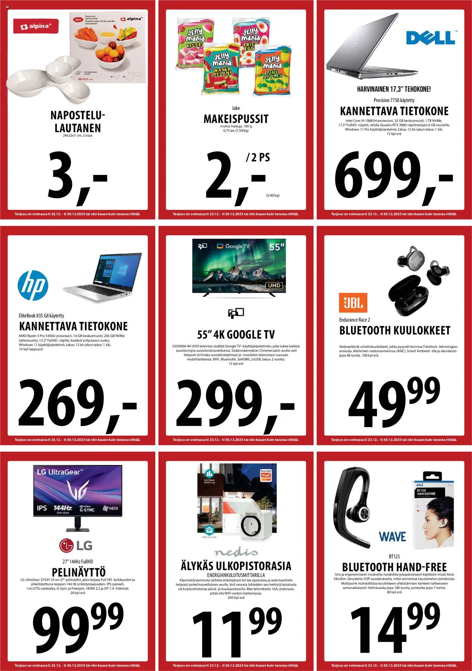 Tuuri tarjoukset – voimassa 23.12.2025 alkaen | Sivu: 13 | Tuotteet: Makeispussit, Tee, Tietokone, Kuulokkeet