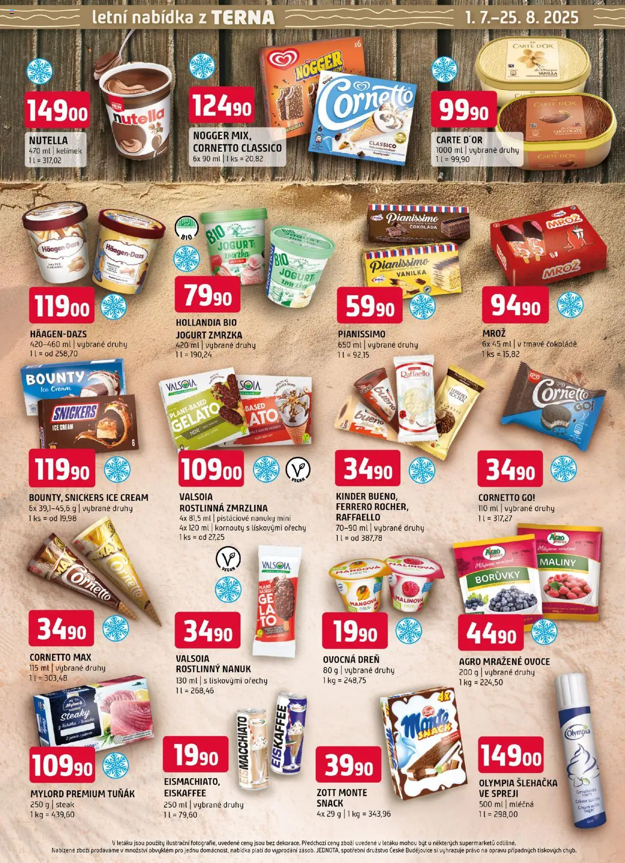 Terno leták - Letní speciál od 01.07.2025 | Strana: 12 | Produkty: Vegan, Jogurt, Borůvky, Mražené maliny
