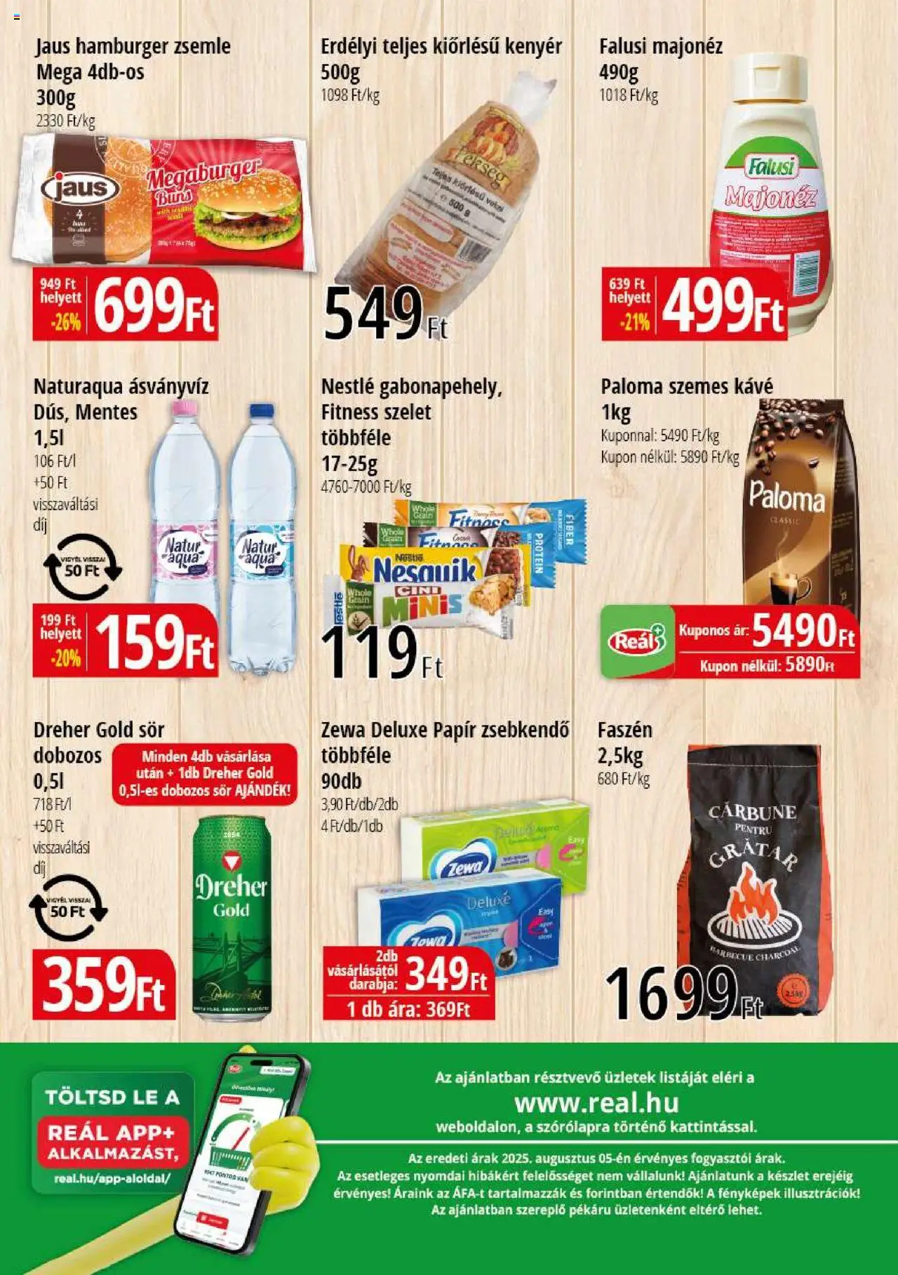 Reál akciós ujság - amely érvényes a következő dátumtól: 14.08.2025 | Oldal: 2 | Termékek: Zsemle, Kávé, Sör, Szemes kávé