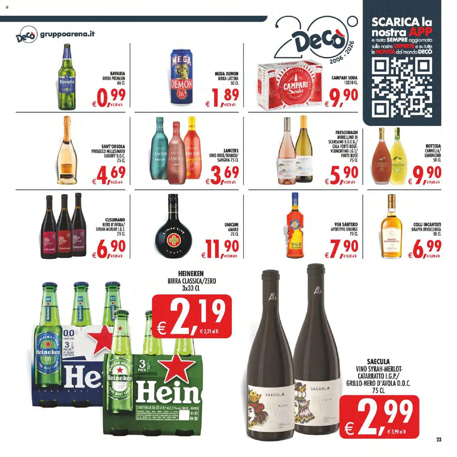 Volantino Decò del 17.03.2026 | Pagina: 27 | Prodotti: Birra, Prosecco, Bottiglia, Grappa