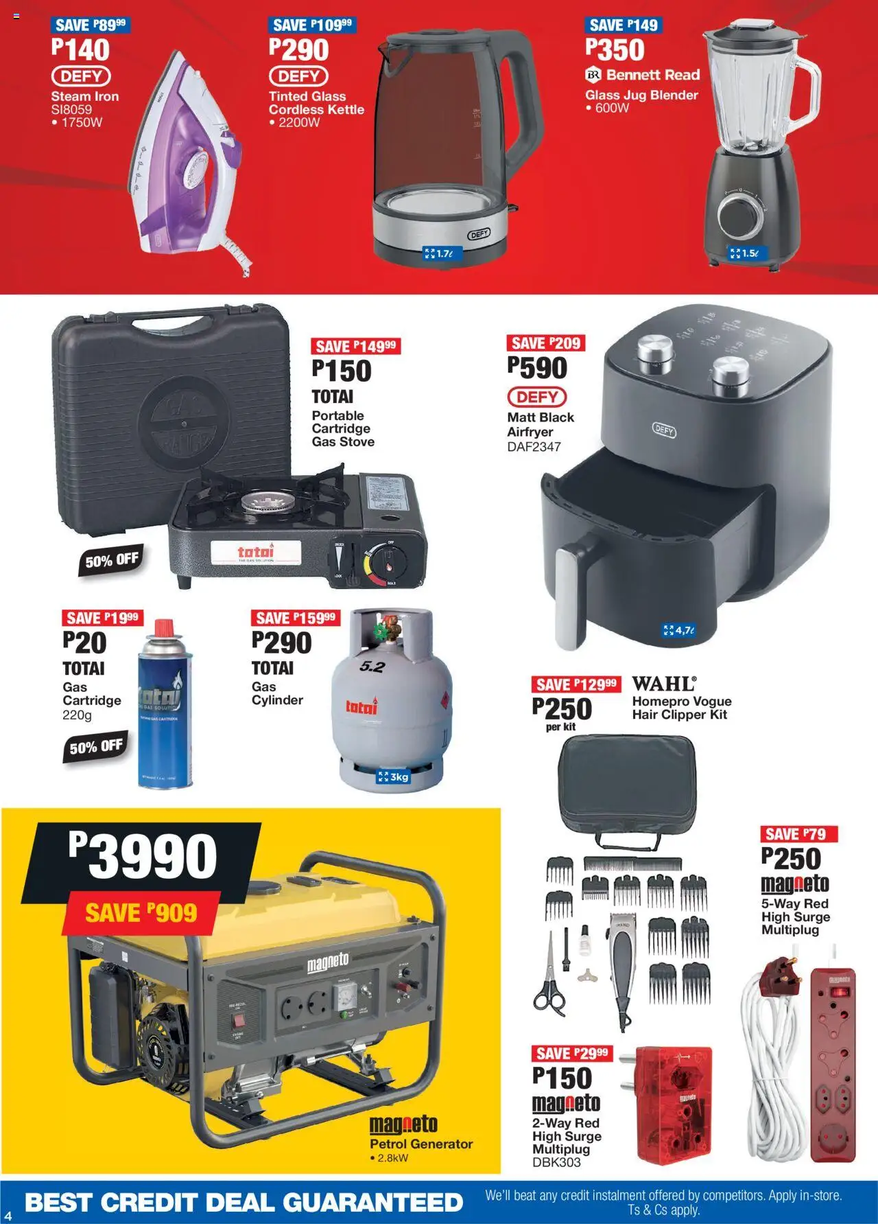 OK Furniture - Botswana Specials │ valid from 20.08.2025 | Page: 4 | Products: Stove, Generator, Blender, Hair clipper