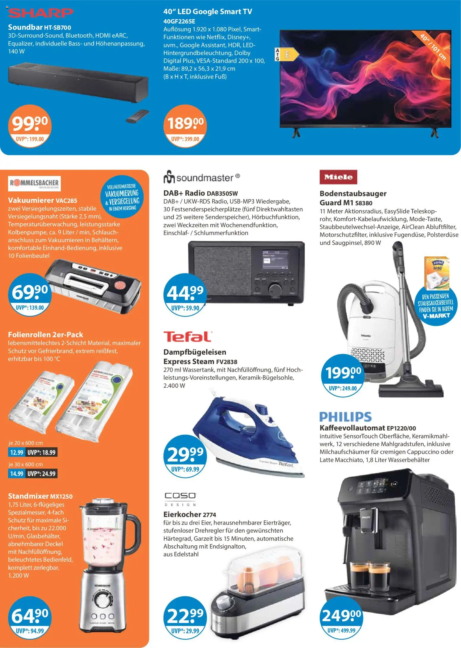 V-Markt - München – gültig ab 19.02.2026 | Seite: 14 | Produkte: Philips, Vakuumierer, Smart TV, Radio